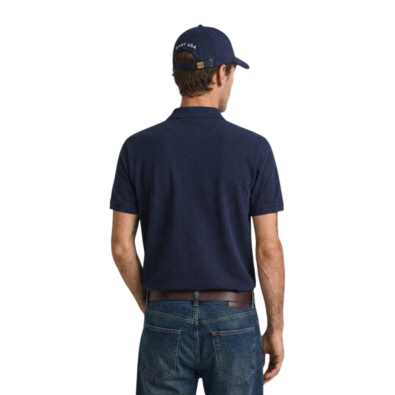 Maglietta Polo Regolare Cotone Uomo Gant Blu Sera 3/3