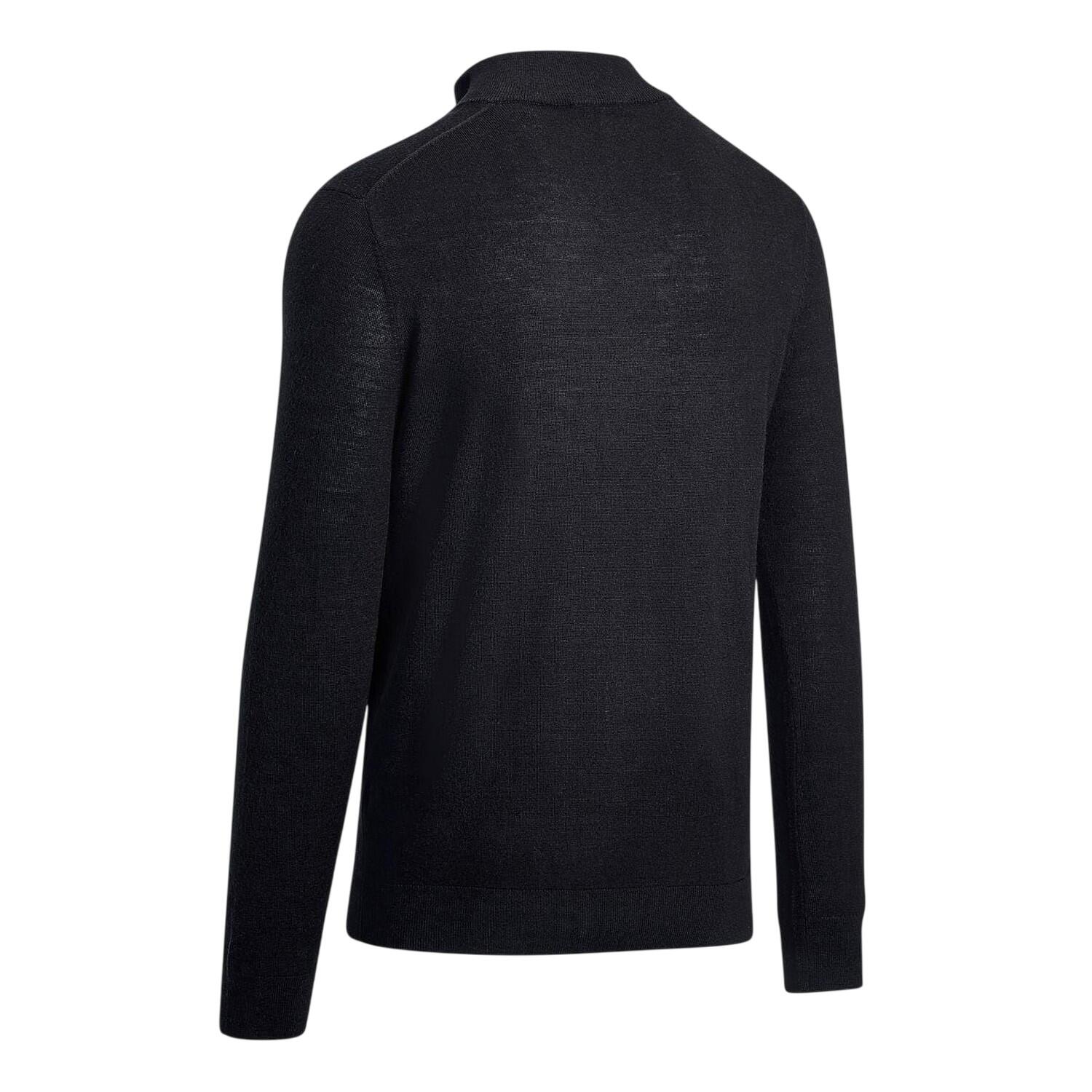 Mens Fine Knit Quarter Zip Jumper (Black Ink) 2/2