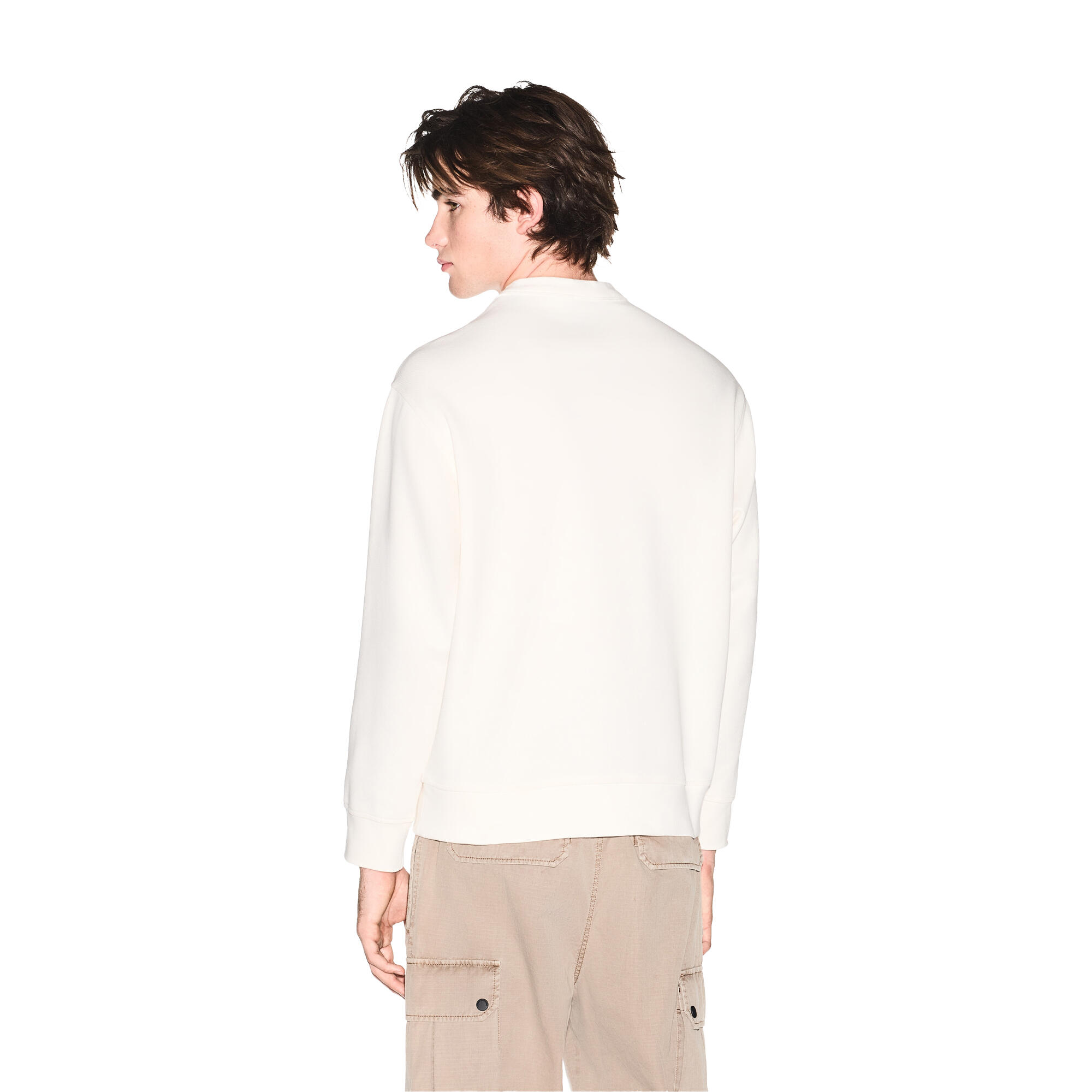 Sweatshirt für , leger Herren Cremefarbe 3/4