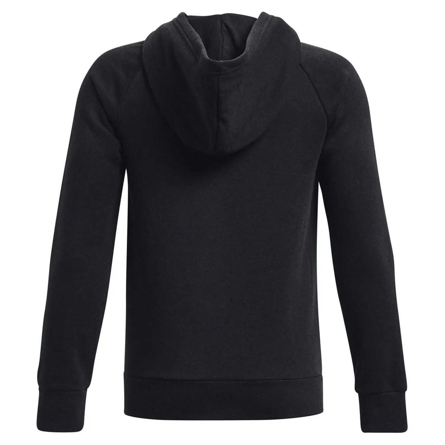 Felpa Con Cappuccio E Zip Intera Logo Ragazzi Under Armour Nero 2/2