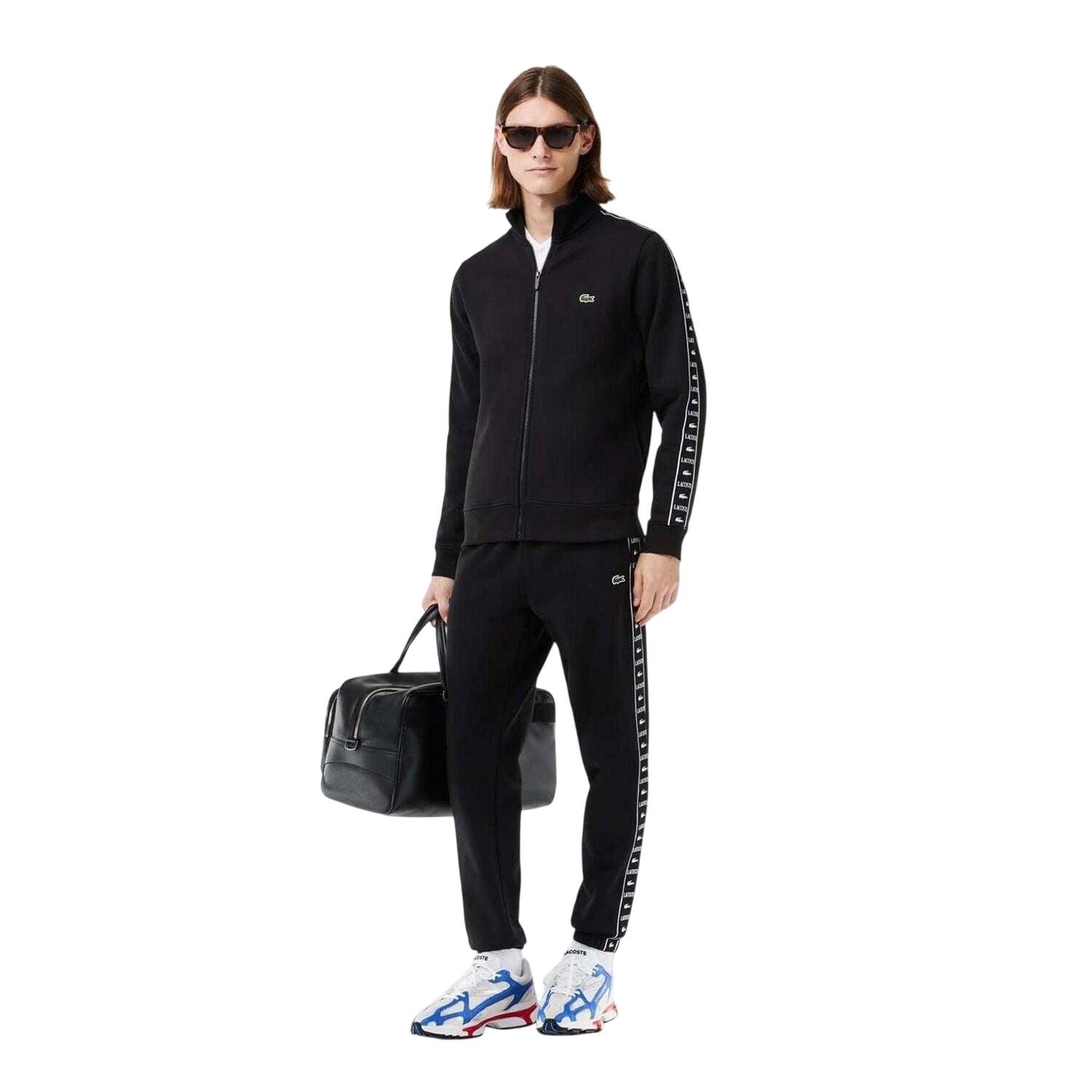 Mens Stripe Full Zip Sweatshirt (Black) 4/4