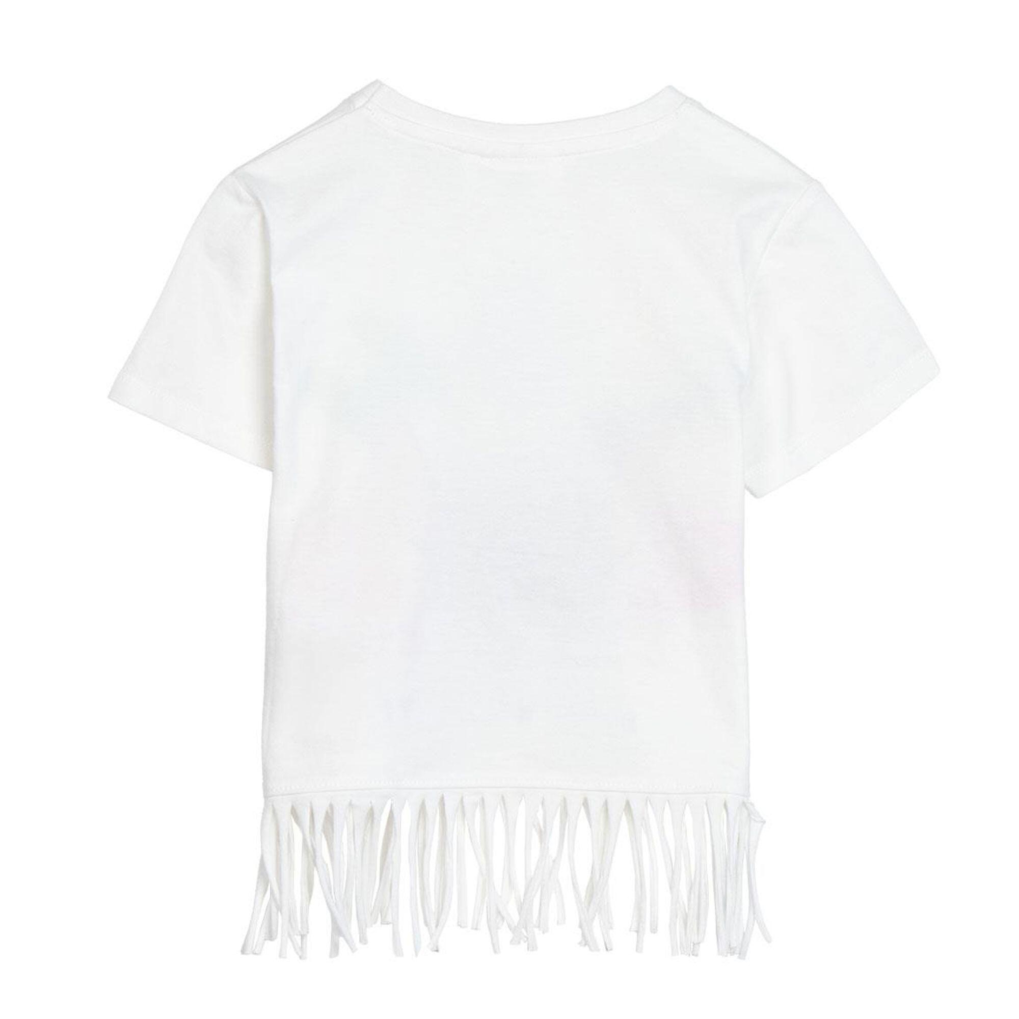 Camiseta Bambini Stitch Manga Corta Blanca con Flecos e Estampado 2/2