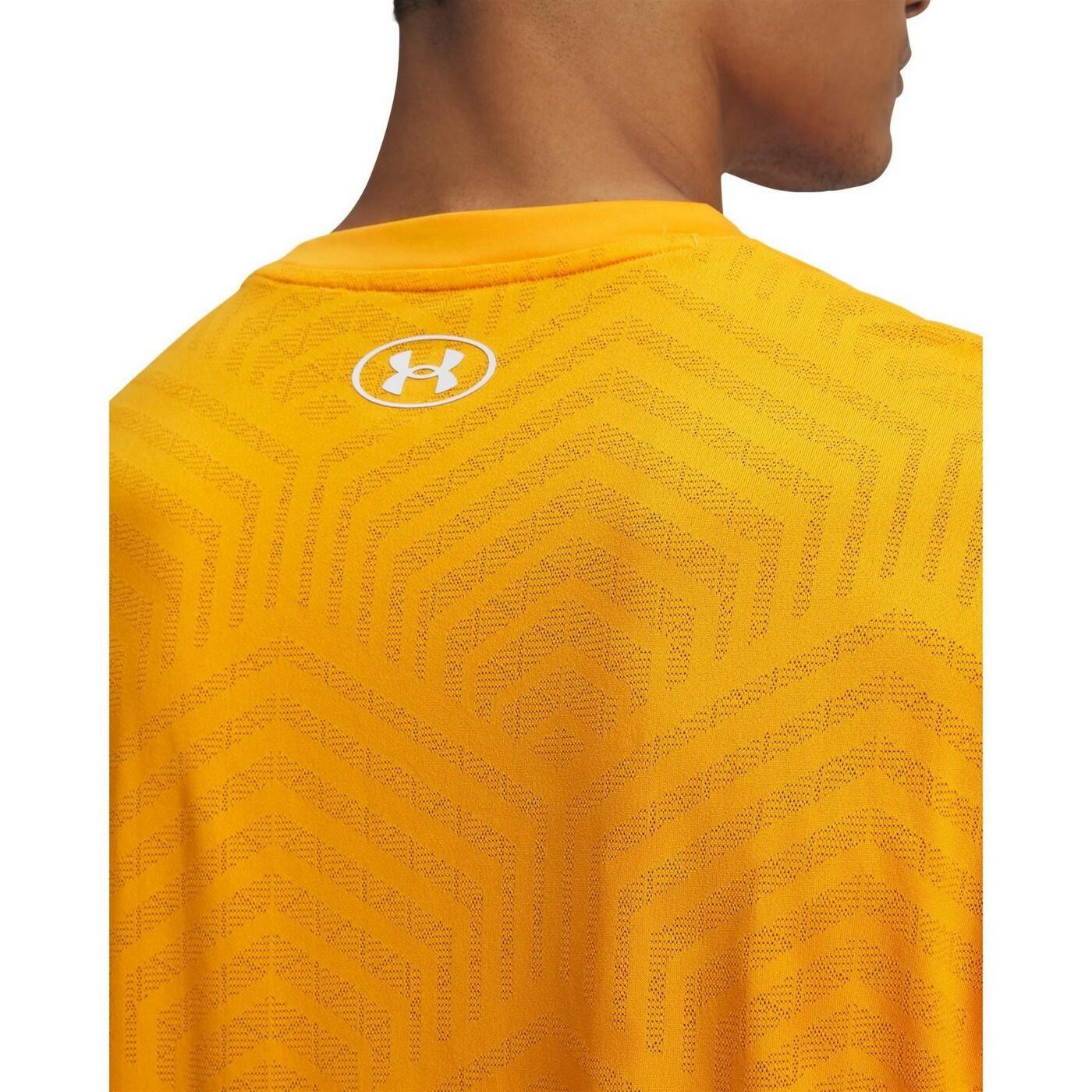 Maglietta Girocollo Uomo Under Armour Challenger Pro Arancio Grigio 3/3