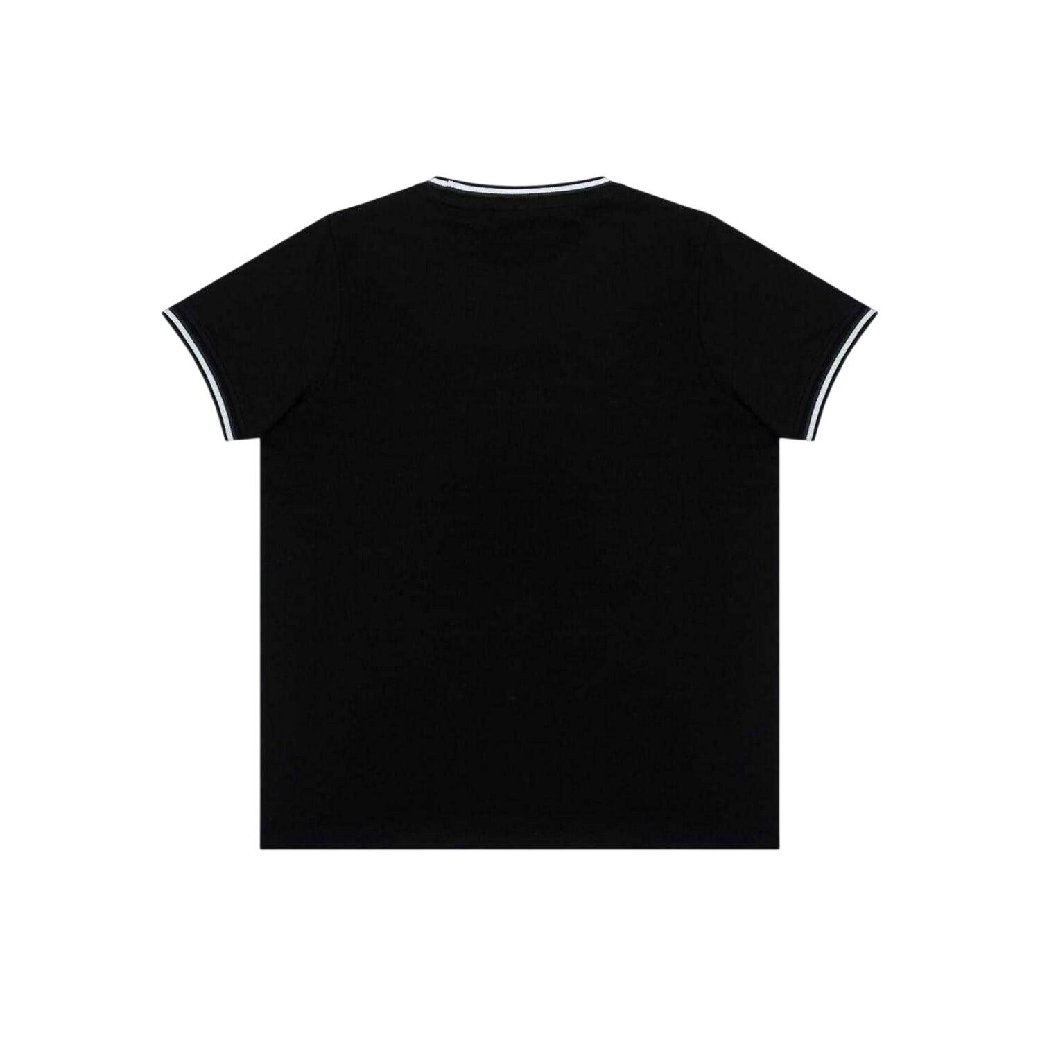 Tshirt Motif/style Rayure Contrastée Sur Bord Enfant (Noir) 2/2
