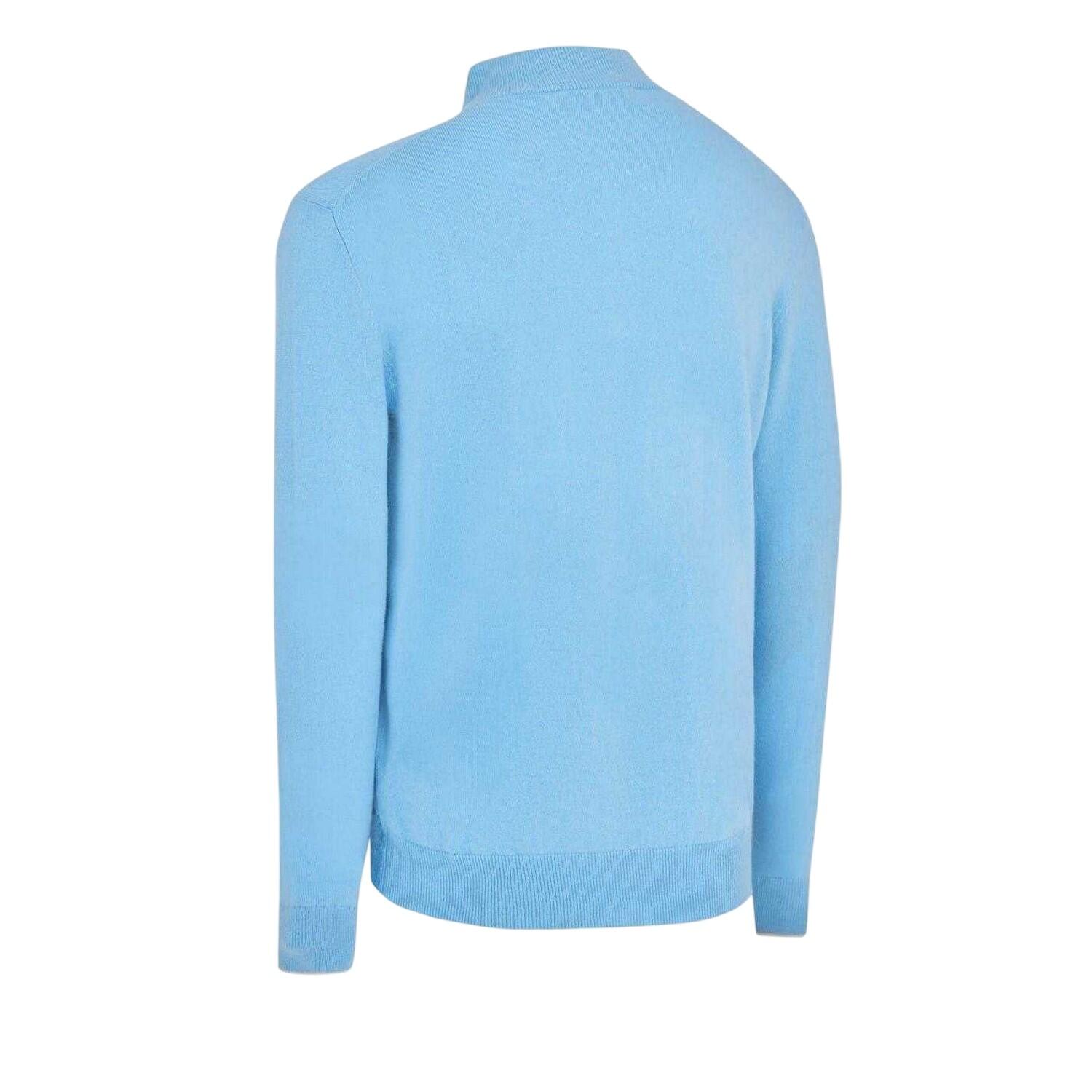 Pullover Top für , Weiter Stehkragen, Jerseyware Herren Wasserblau/Weizen 2/2
