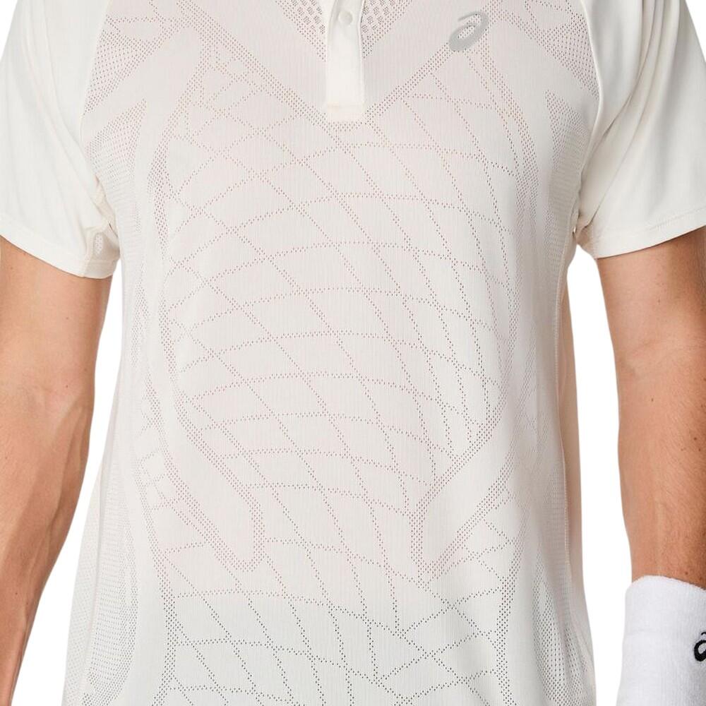 Maglietta Polo Fiammifero Uomo Asics Actibreeze Crema 3/4