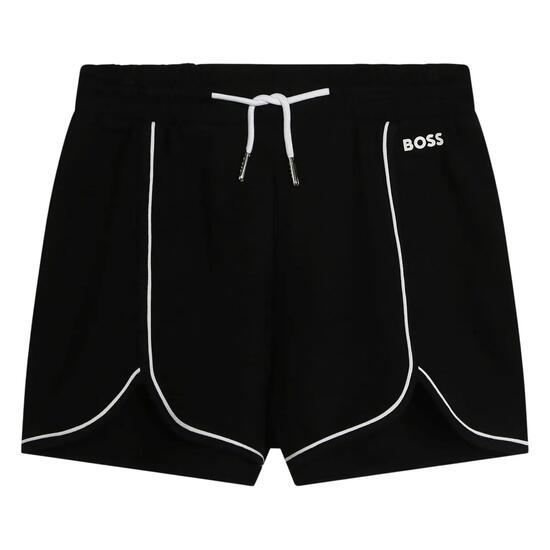 Short De Jogging Motif/style Logo Enfant (Noir)