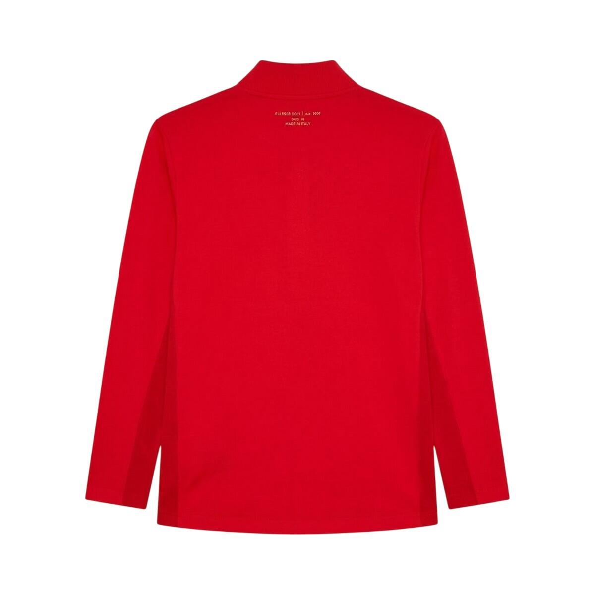Mens Zip Neck LongSleeved Golf Sweatshirt (Red) 2/2