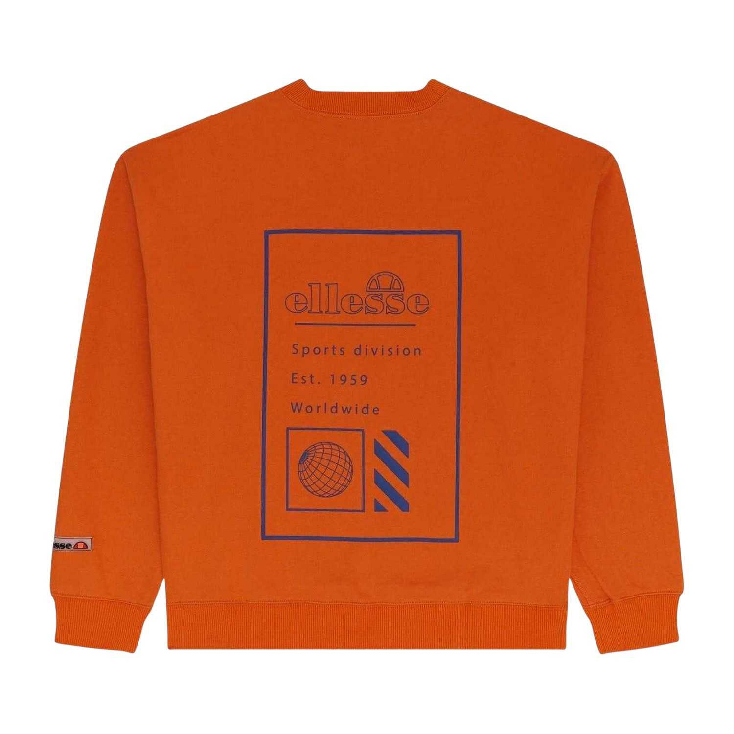 Mens Logo Ribbed Collar LongSleeved Sweatshirt (Orange) 2/2