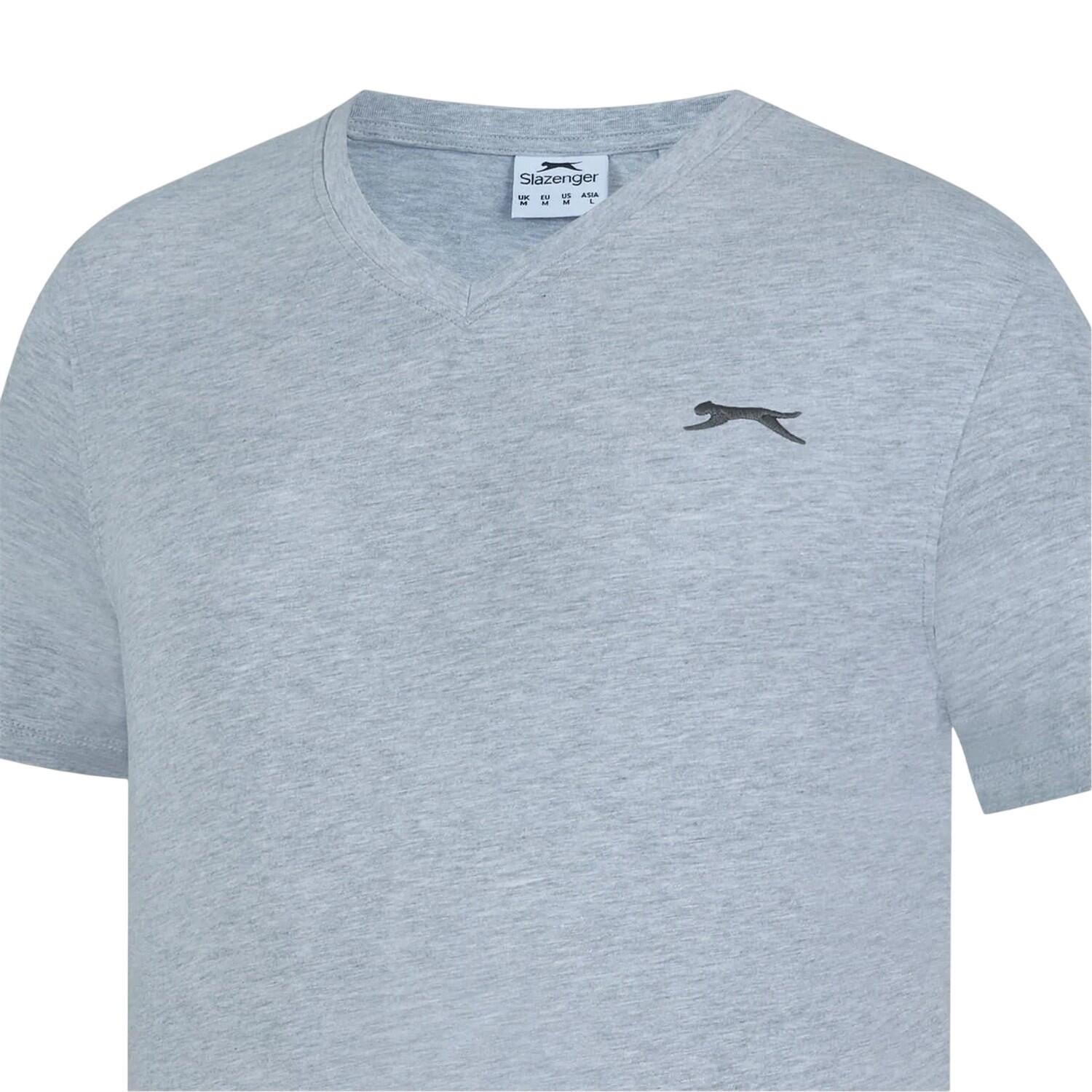 Mens Embroidered Logo Cotton TShirt (Grey Marl) 3/3