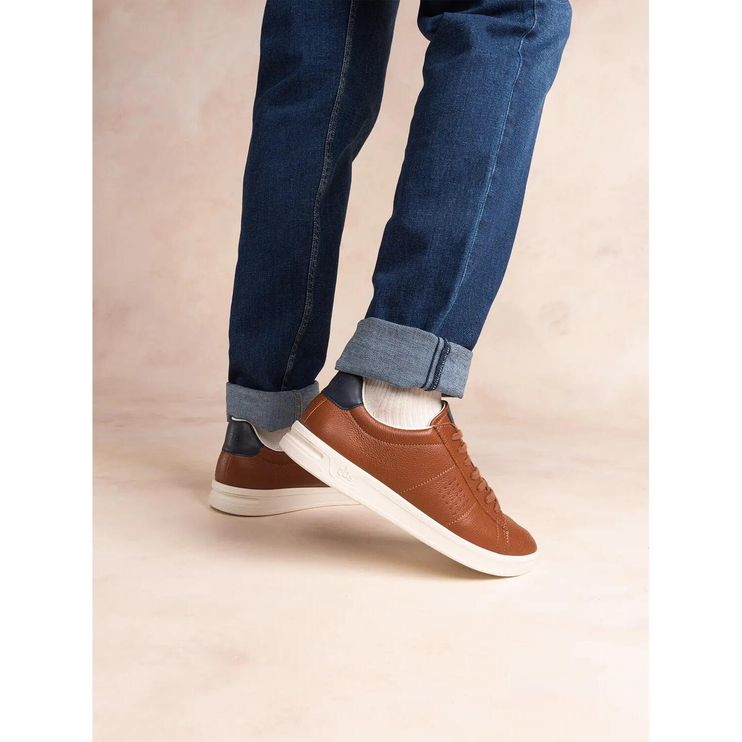 Baskets made in France Homme - FLAUBER Cognac / Marine 5/5