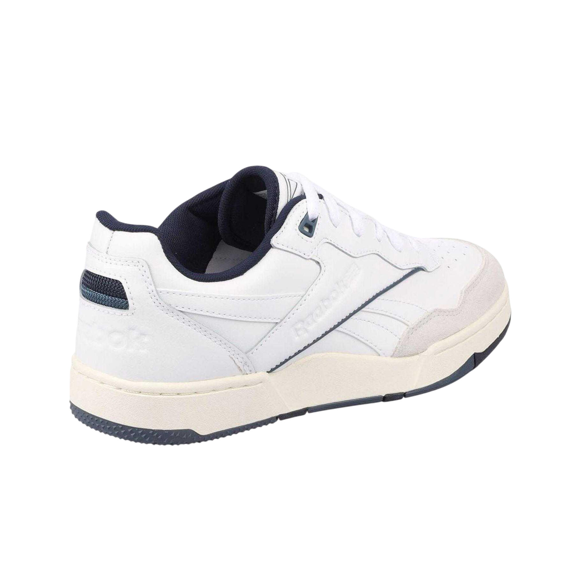Scarpe Sportive PelleUomo Reebok BB 4000 II Bianco Blu Navy 2/4