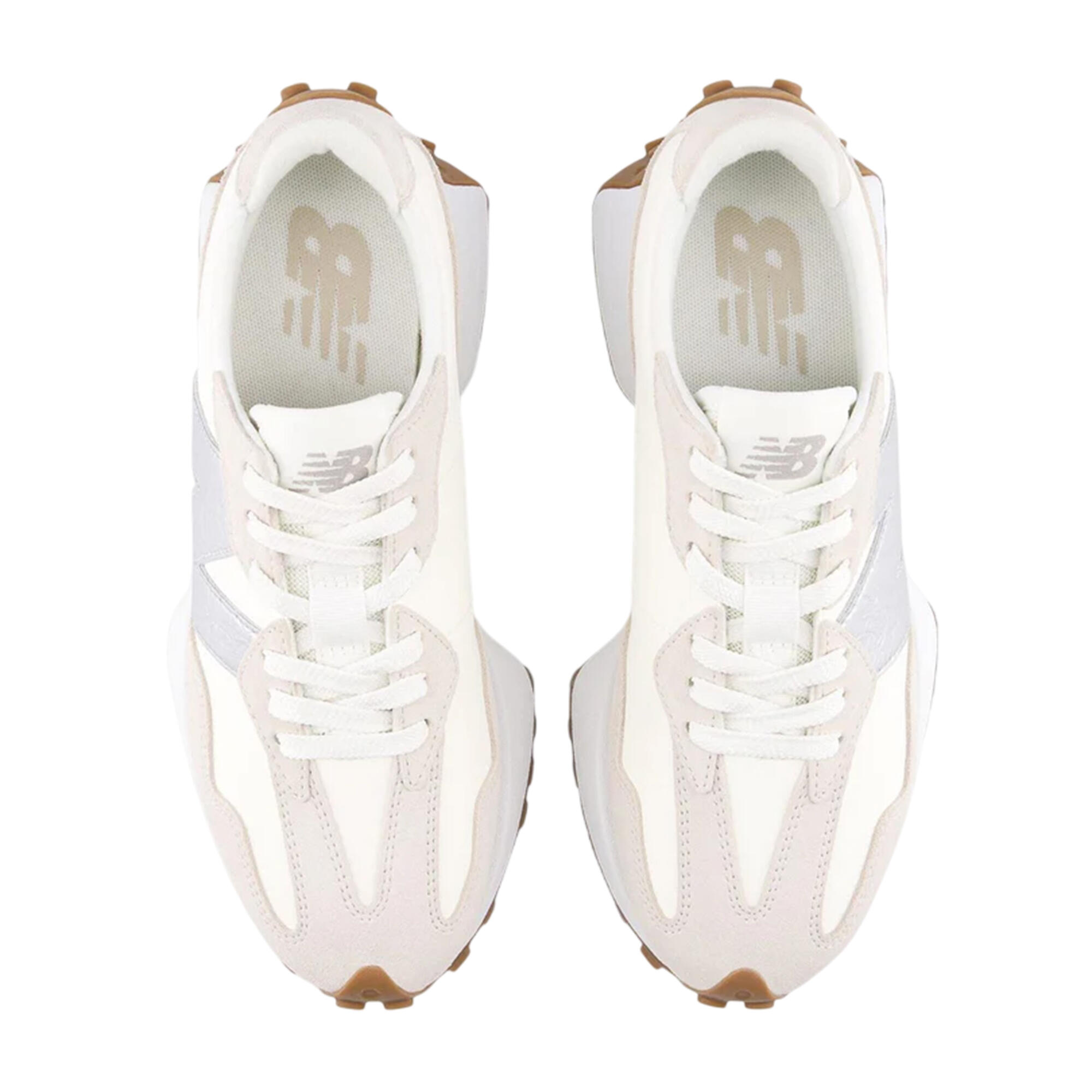 Womens/Ladies 327 Suede Flat Trainers (White/Silver) 2/4