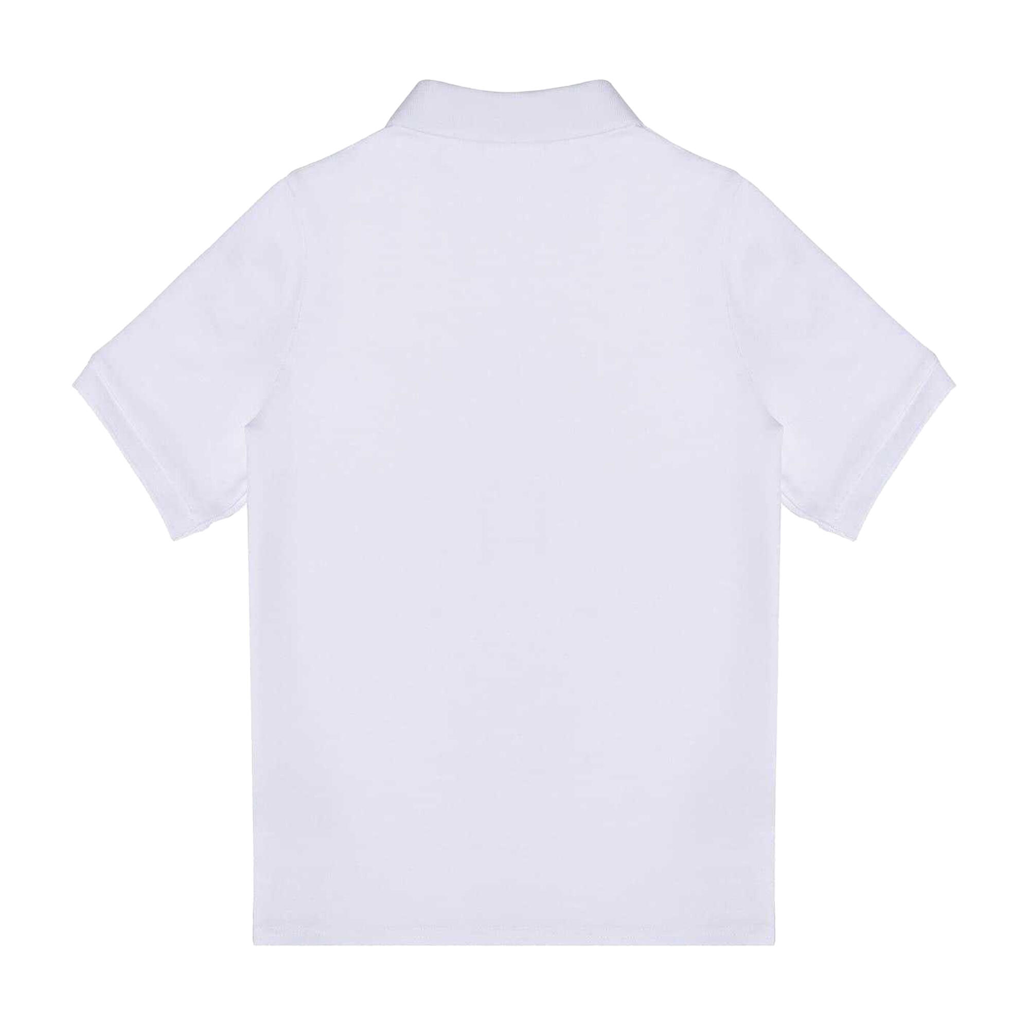 Boys Plain Polycotton Polo Shirt (White) 2/2