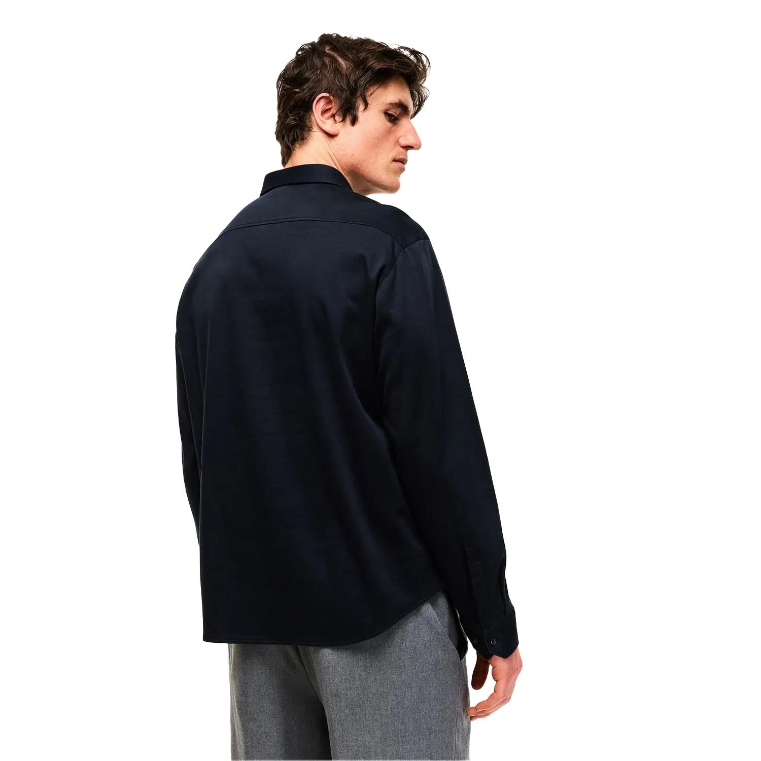 Camicia Logo Cotone Uomo Boss Motion Blu Scuro 4/4