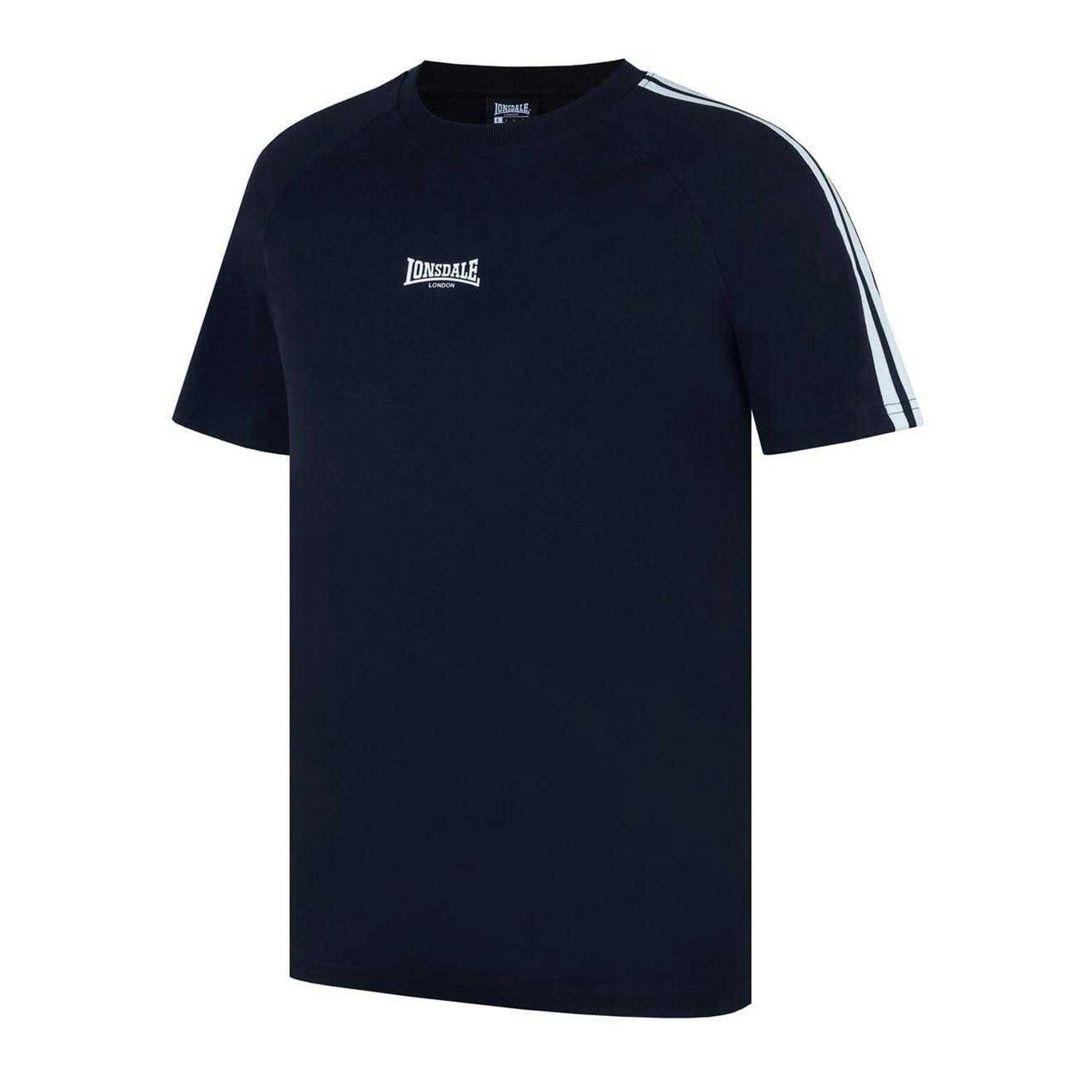 Tshirt Manches Raglan Motif/style Rayé Homme (Noir) 4/5