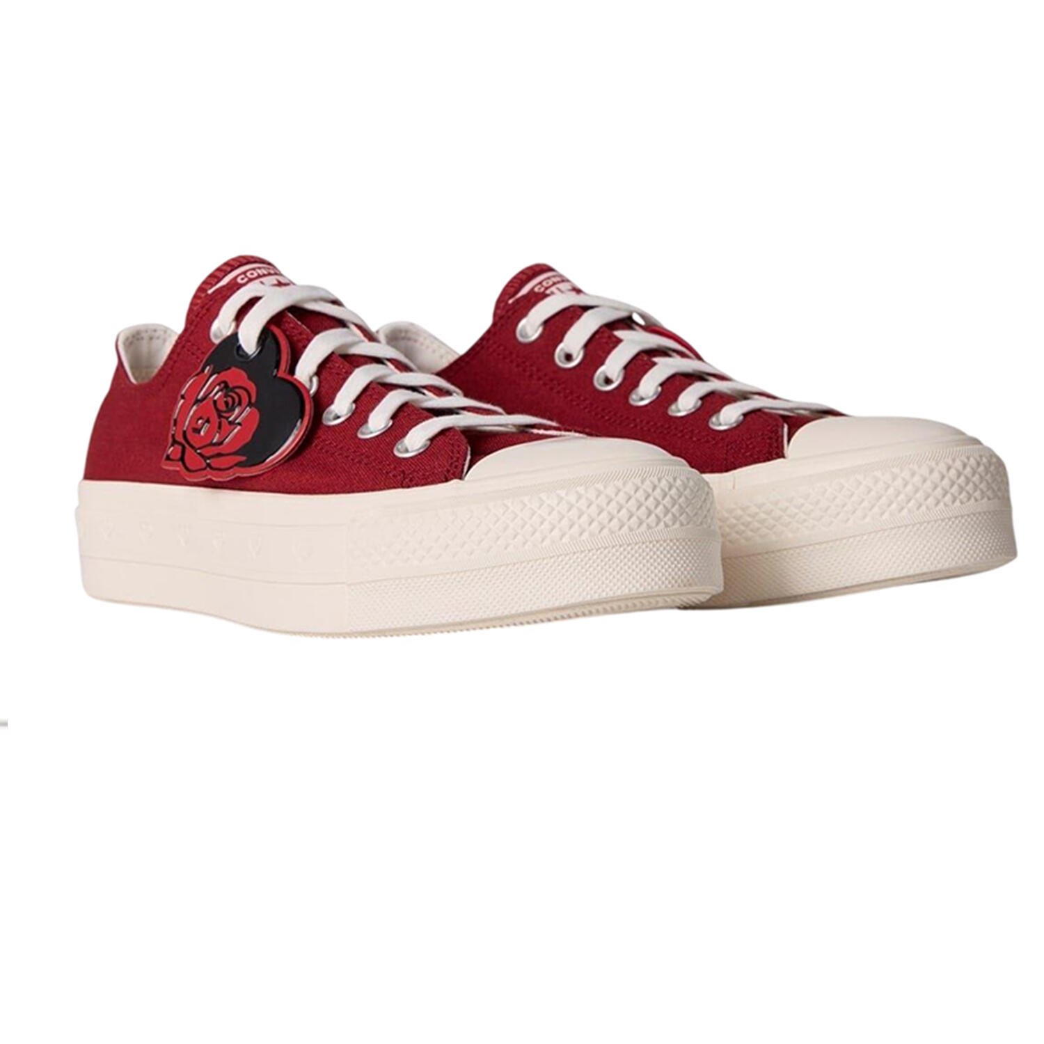 Scarpe Con Plateau TelaDonna Converse Chuck Taylor Rosso 3/3