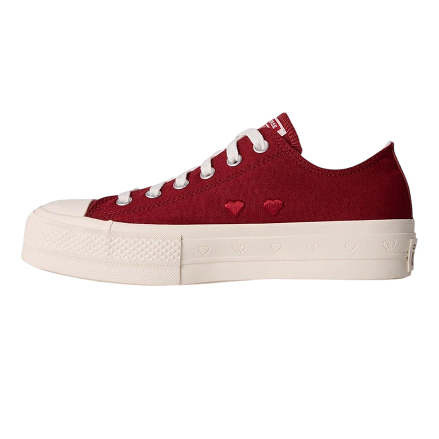 Scarpe Con Plateau TelaDonna Converse Chuck Taylor Rosso 2/3
