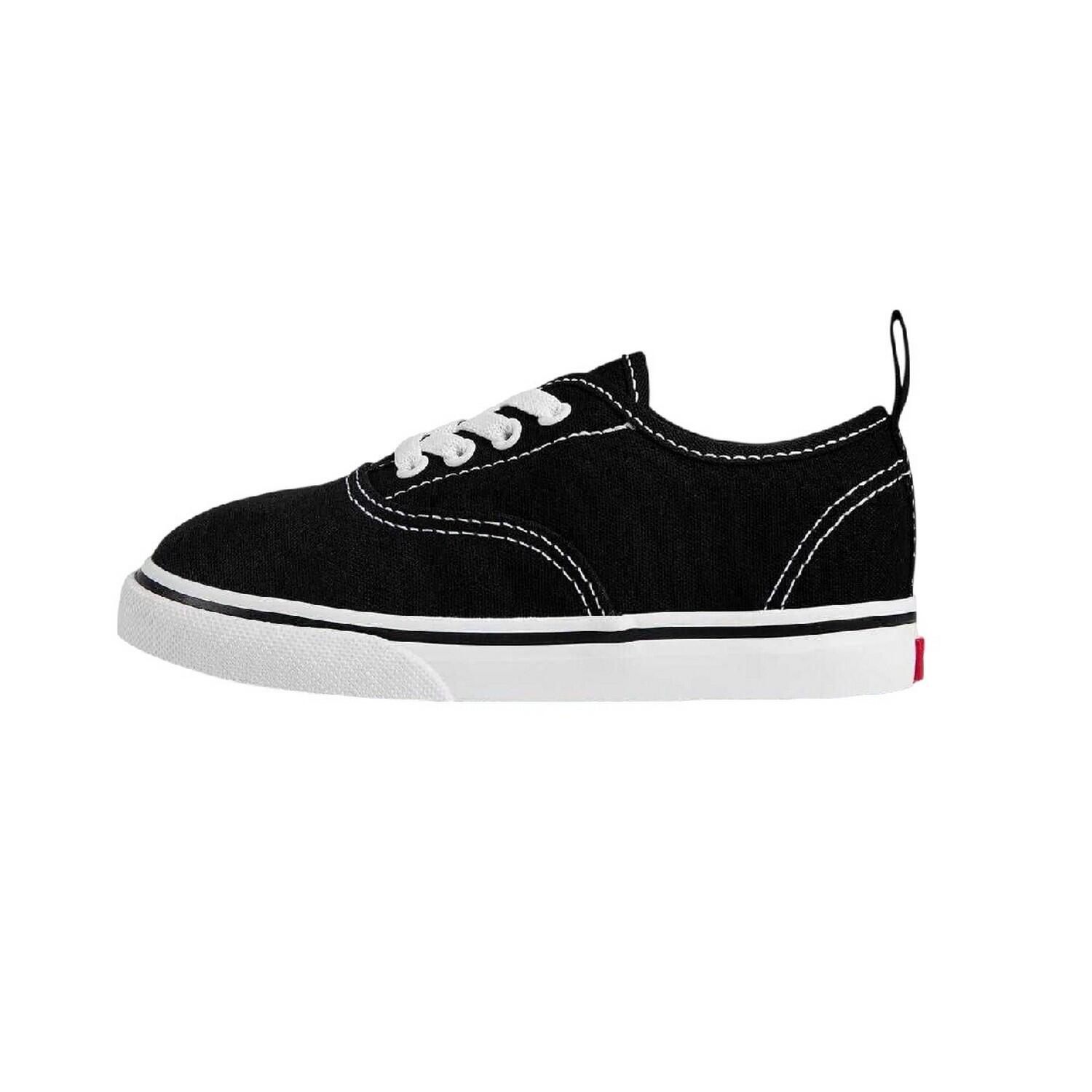 "Authentic" Schuhe für Baby, Canvas, Elastischer Riemen Kinder Schwarz/Weiß 3/4