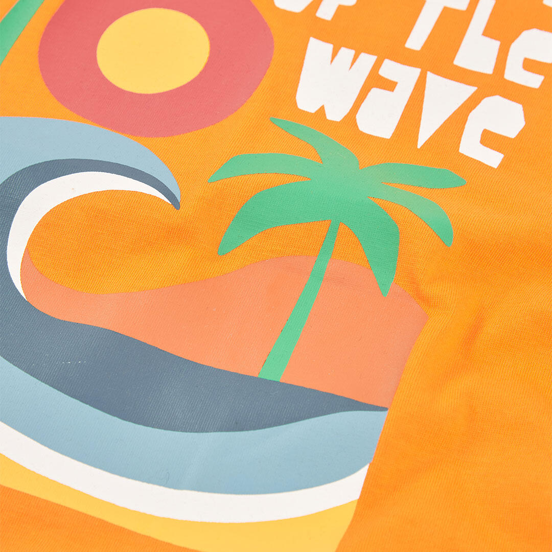 Camiseta de algodón naranja con estampado tropical para niño 4/4