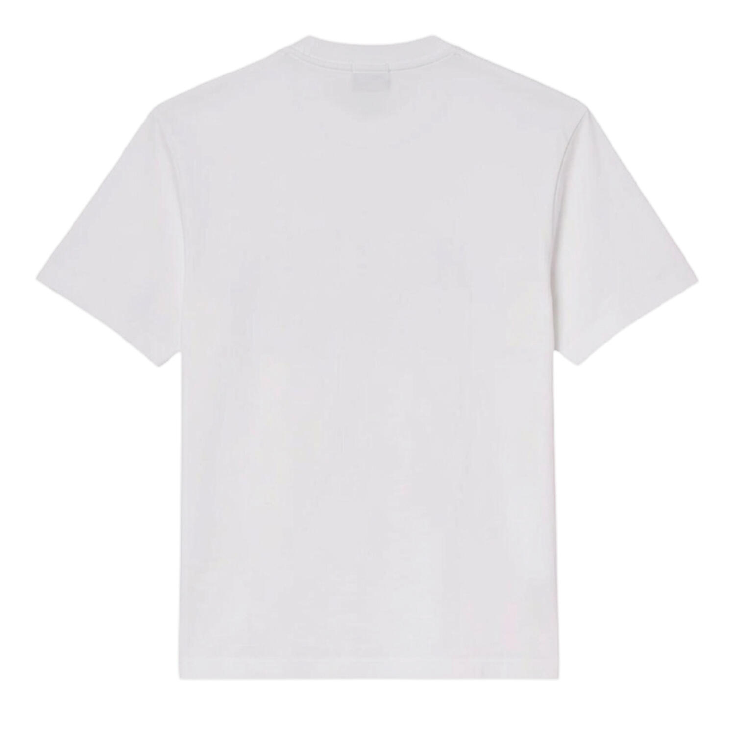Camiseta Diseño Logotipo Curvado para Adultos Unisex Blanco 2/5