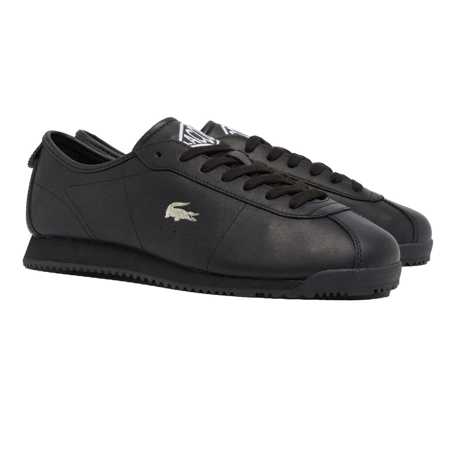 Scarpe Sportive Pelle Basso PiattaUomo Lacoste Club Low Nero 3/4