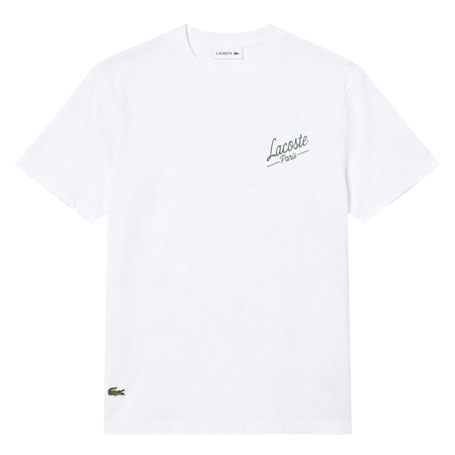 Maglietta Cotone Organico Uomo Lacoste Heritage Bianco 2/4