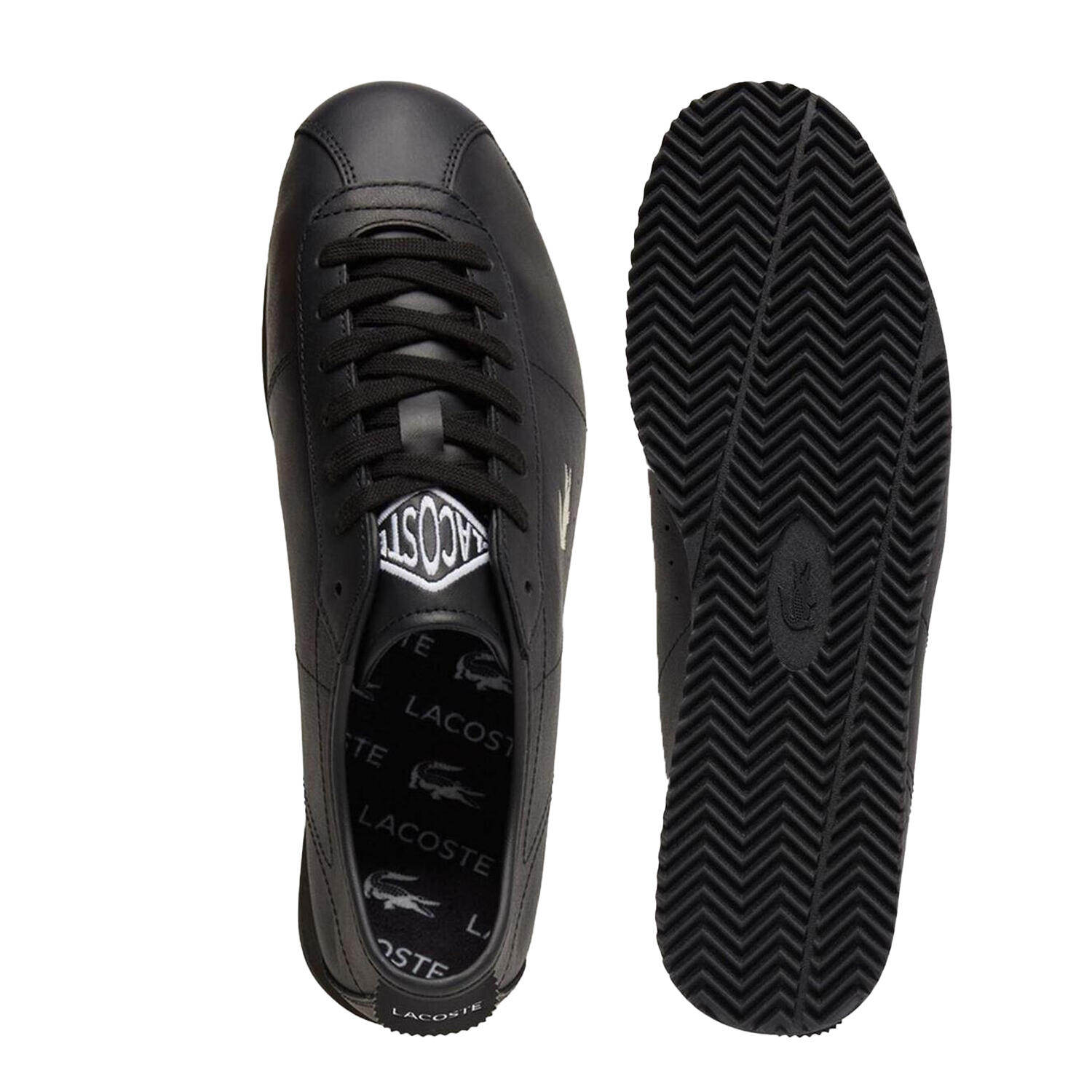 Scarpe Sportive Pelle Basso PiattaUomo Lacoste Club Low Nero 4/4