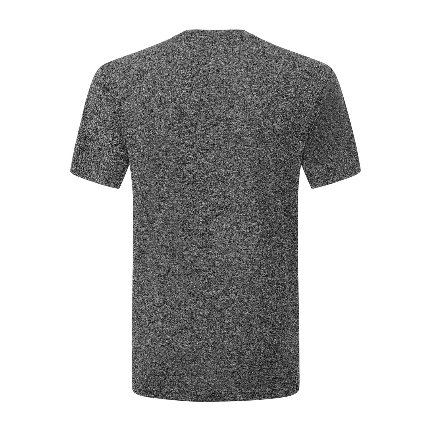Mens Tech Plain Polyester TShirt (Black Melange) 2/2