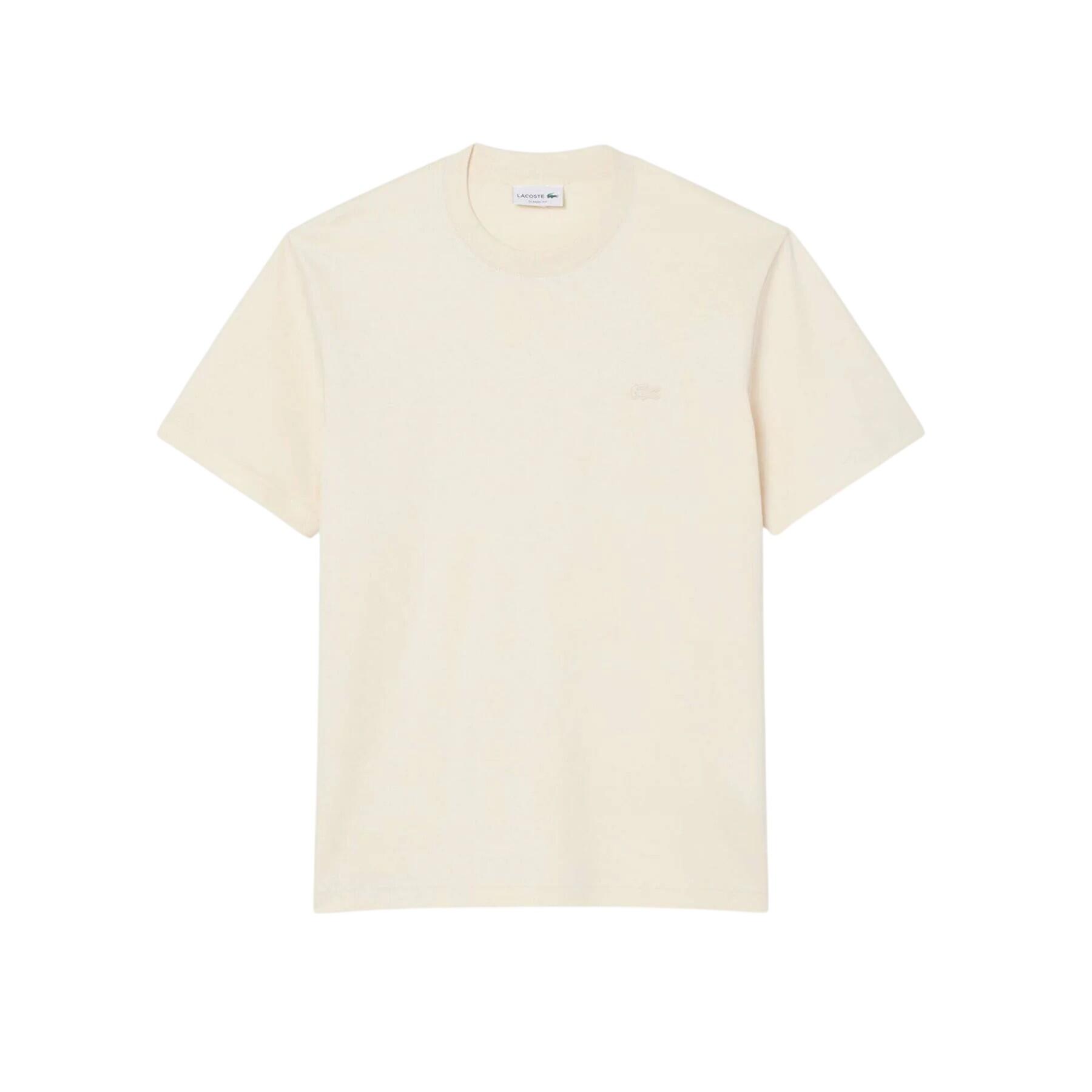 Maglietta Logo Cotone Uomo Lacoste Paris Crema 2/4