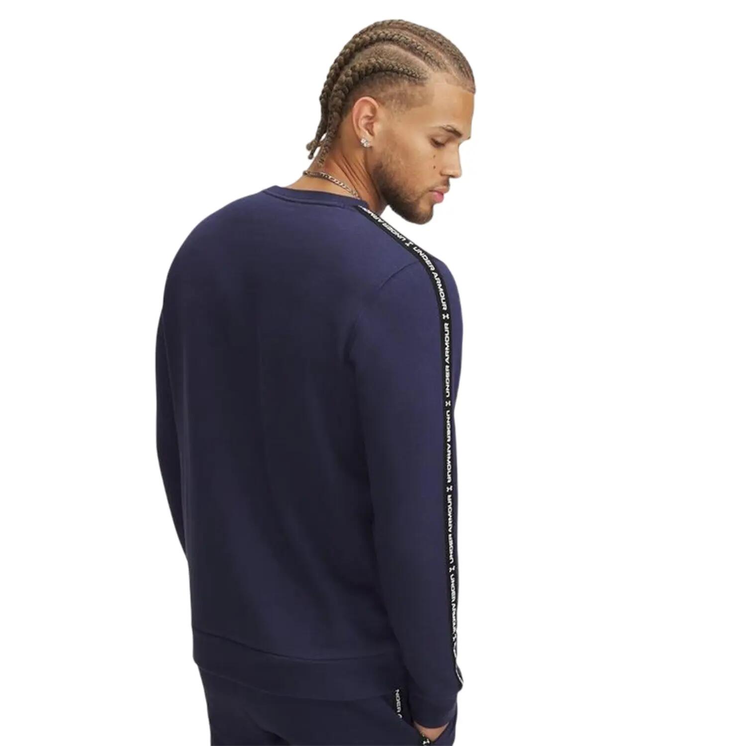 Felpa Casual Regolare Uomo Under Armour Icon Blu Navy Bianco 2/3