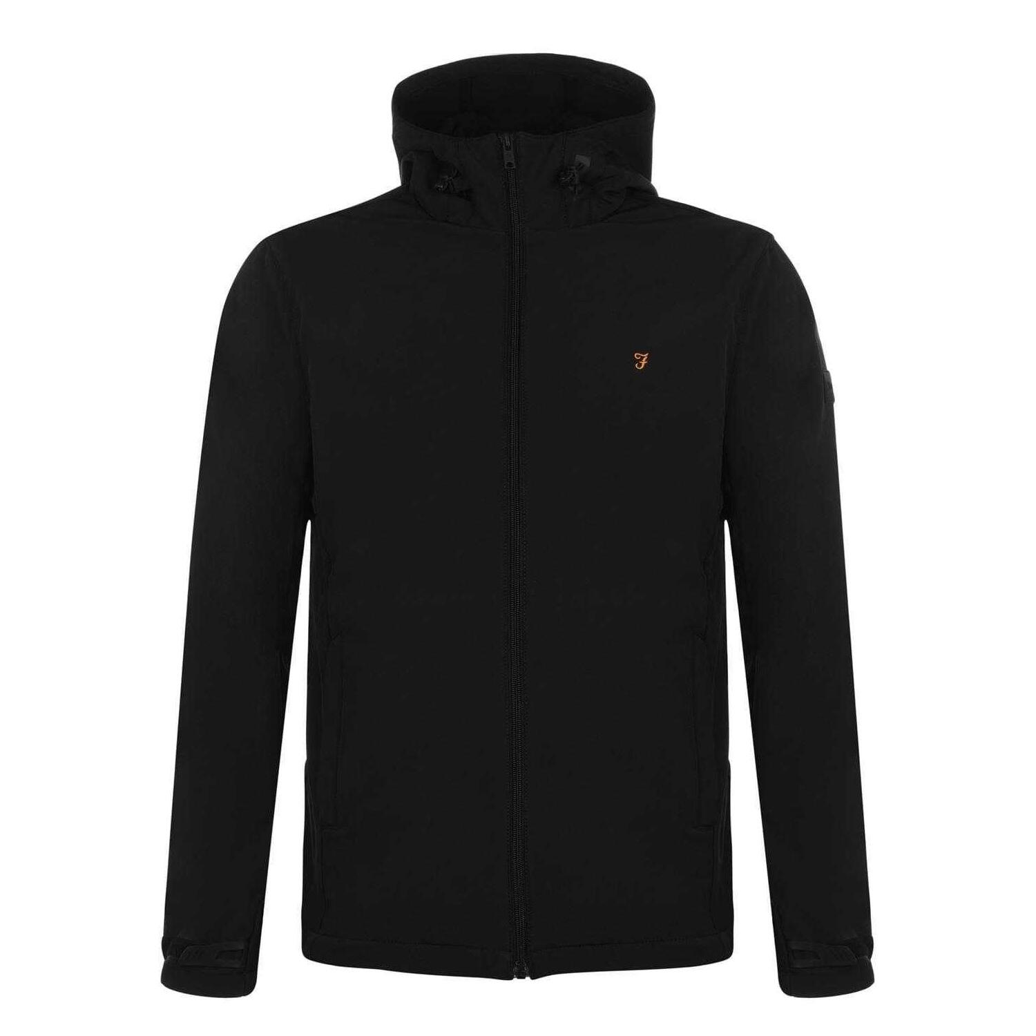 Mens Logo Polyester Full Zip Hoodie (Deep Black) 2/5