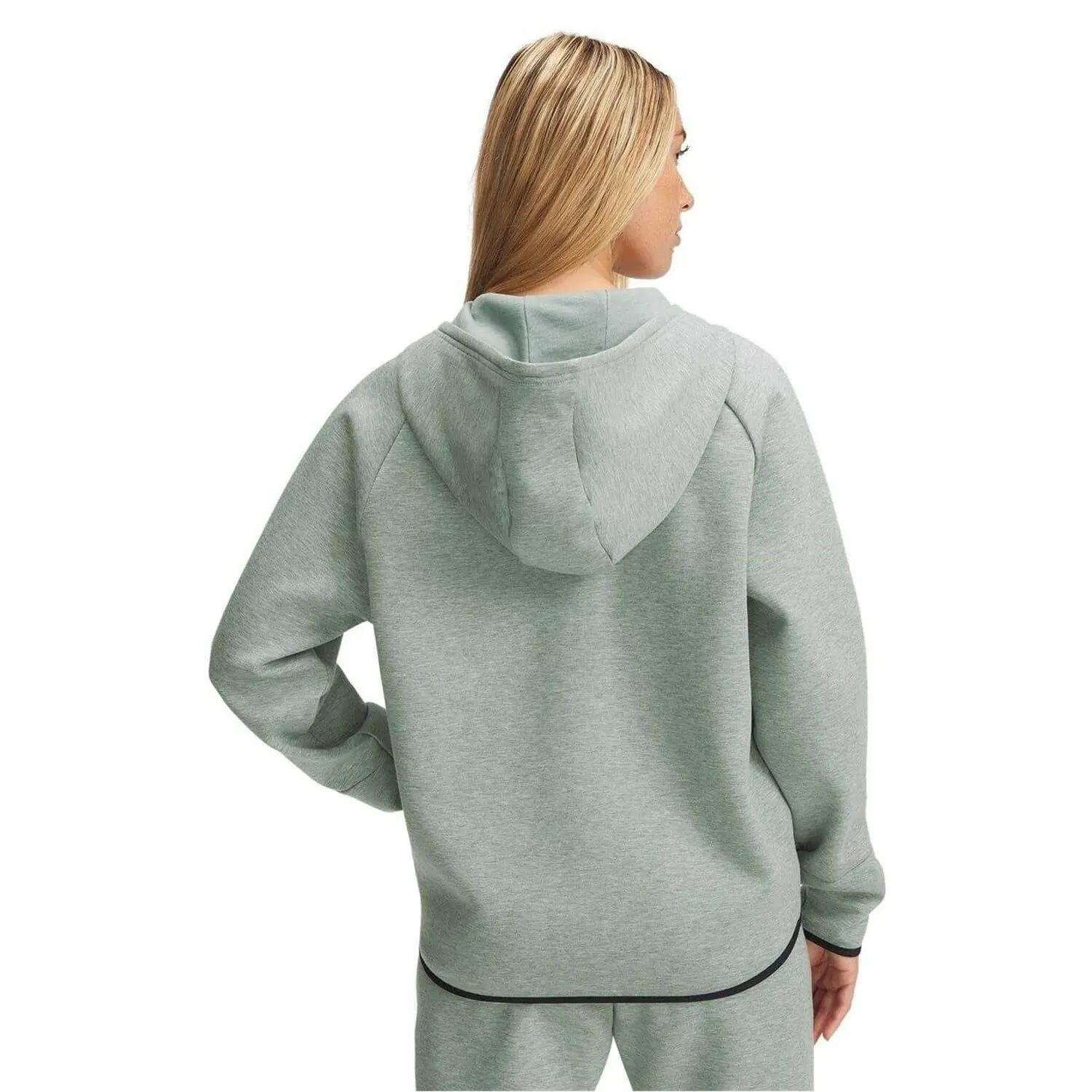 Hoodie mit durchgehendem Reißverschluss für , Raglanärmel Damen Grün meliert 2/4