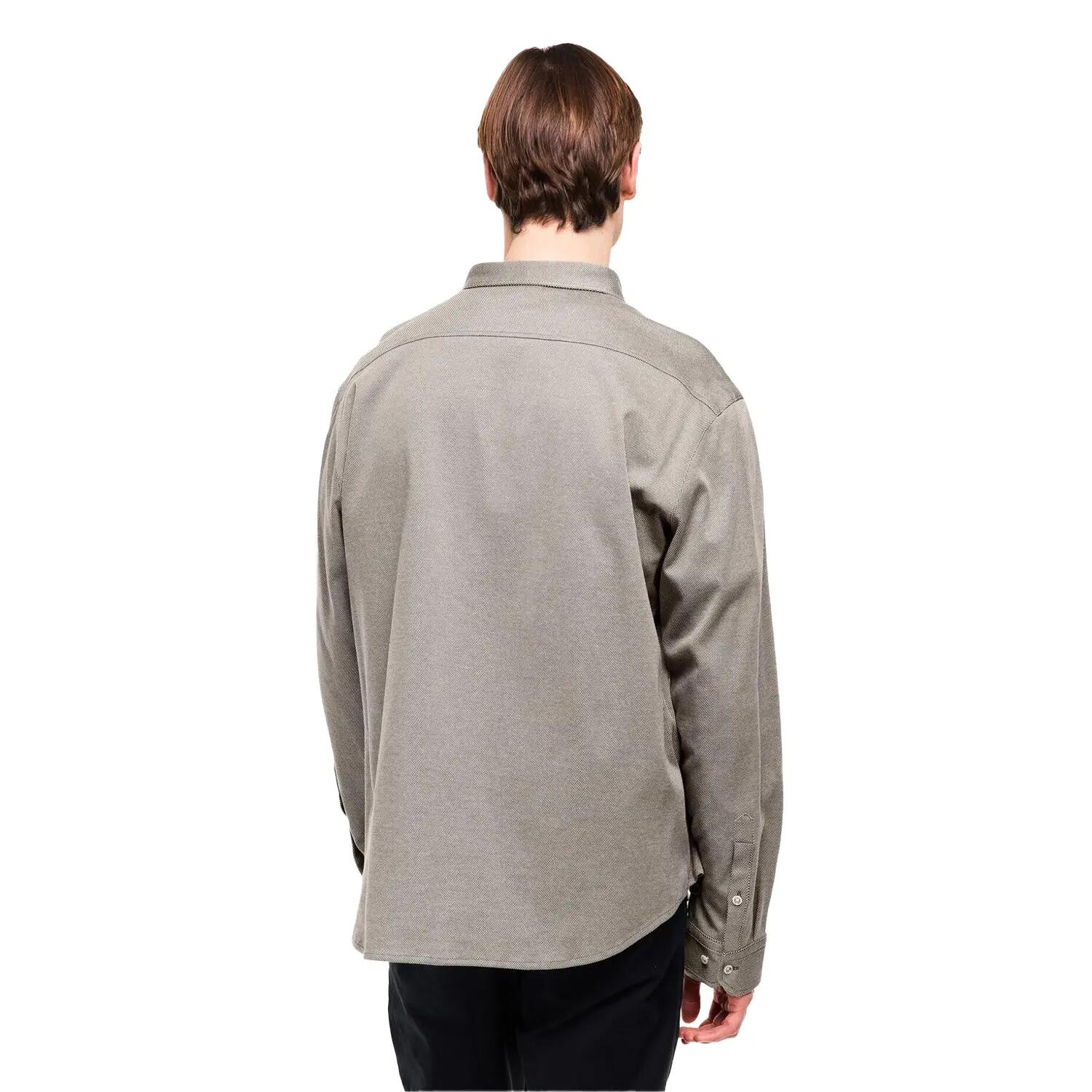 Mens Motion Logo Cotton Shirt (Dark Beige) 4/4