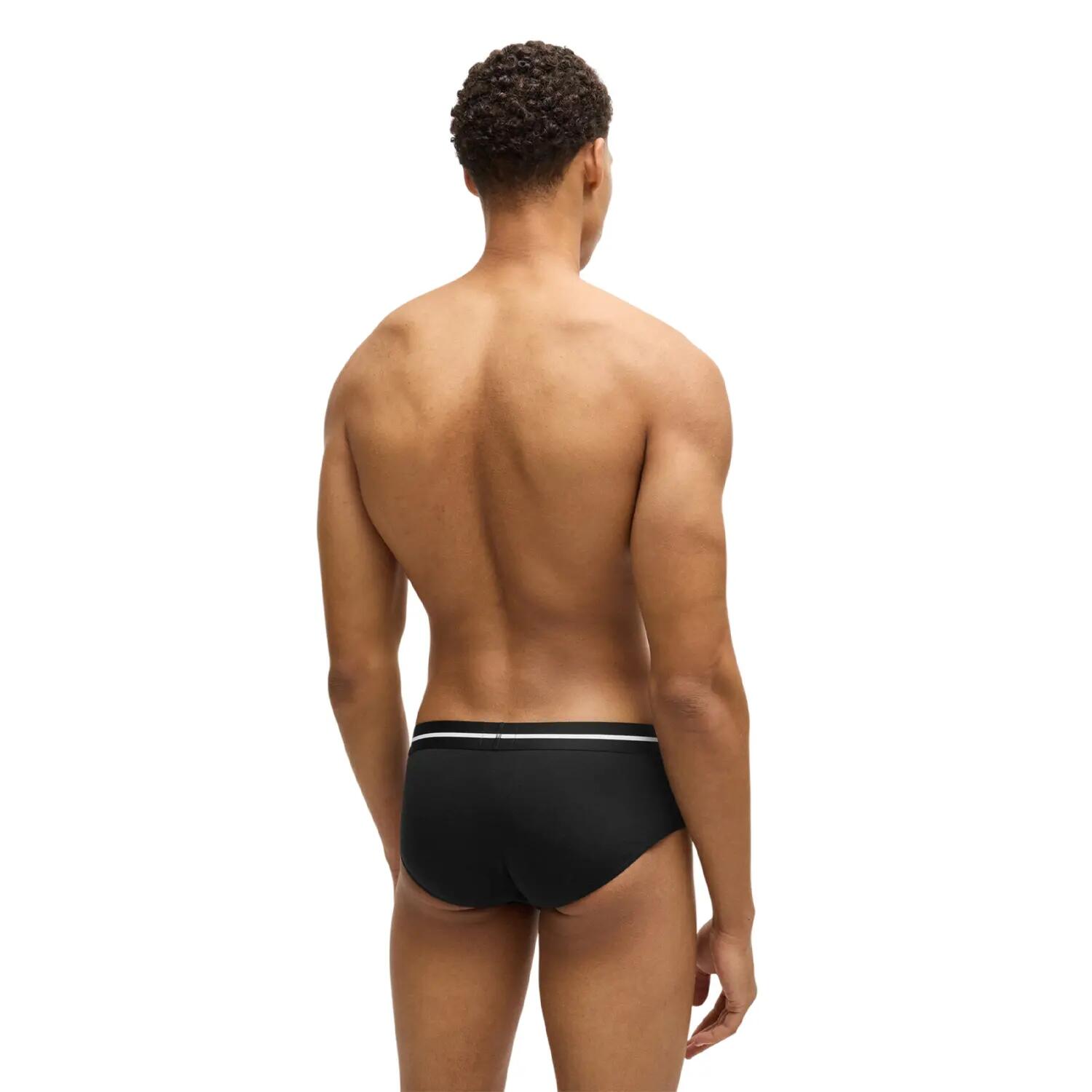 Mens Boxer Briefs (Pack of 3) (Black) 3/4