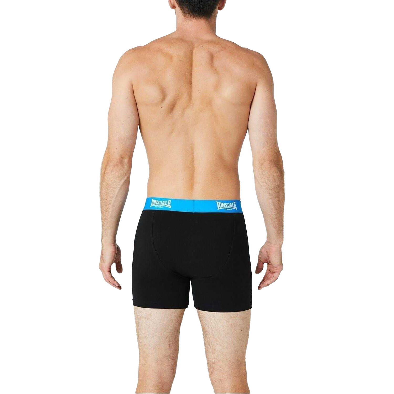 Boxershorts für (2erPack) Herren Schwarz/Leuchtendes Blau 3/3