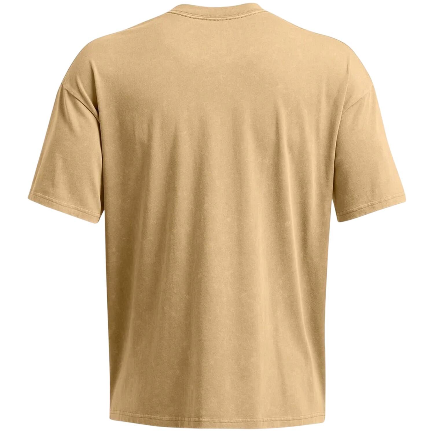 Maglietta Oversize Lavato Logo Uomo Under Armour Marrone 3/3