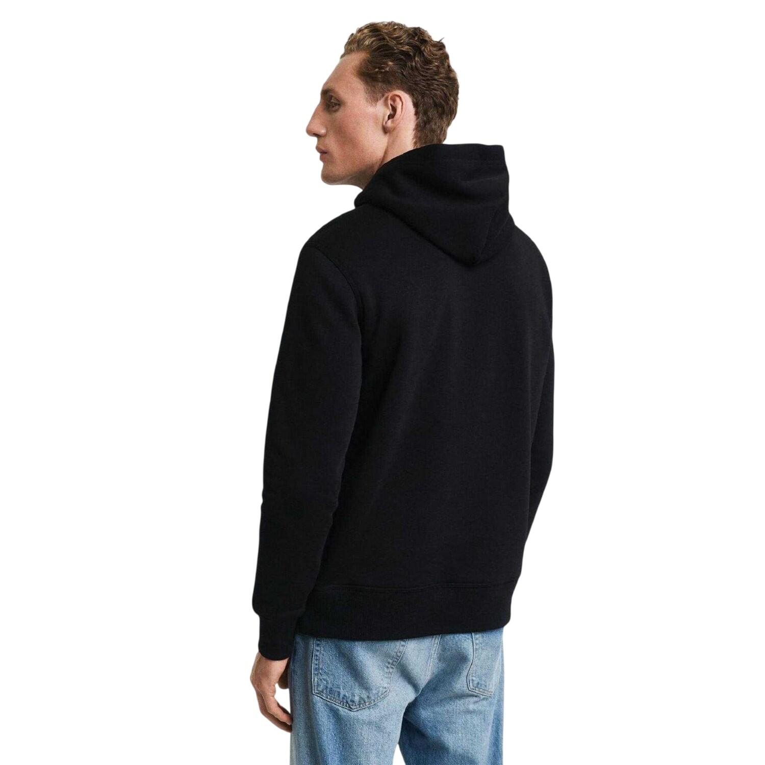 Felpa Con Cappuccio Logo Scudo Uomo Gant Nero 3/3