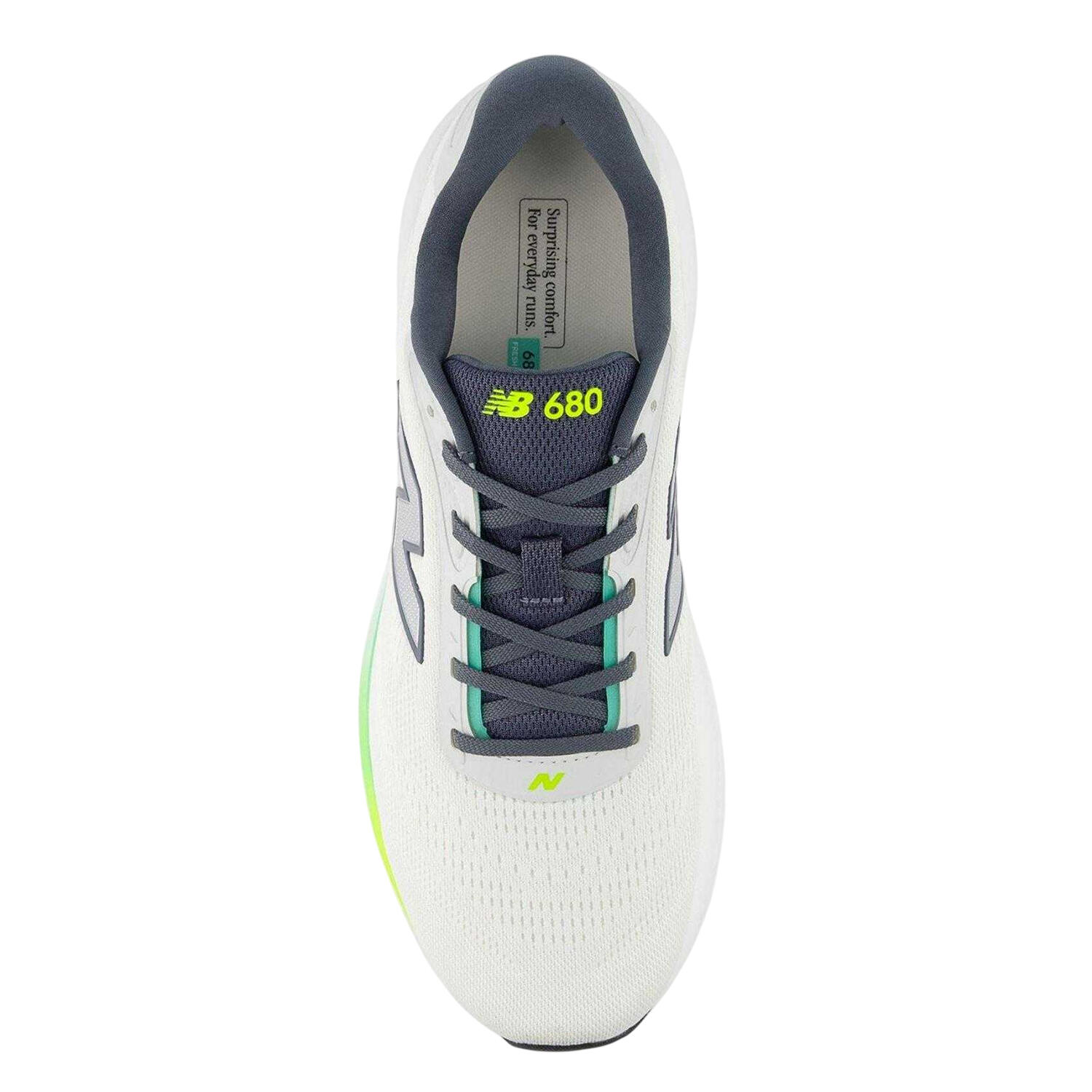 Mens 680 V8 Trainers (White/Green) 3/4