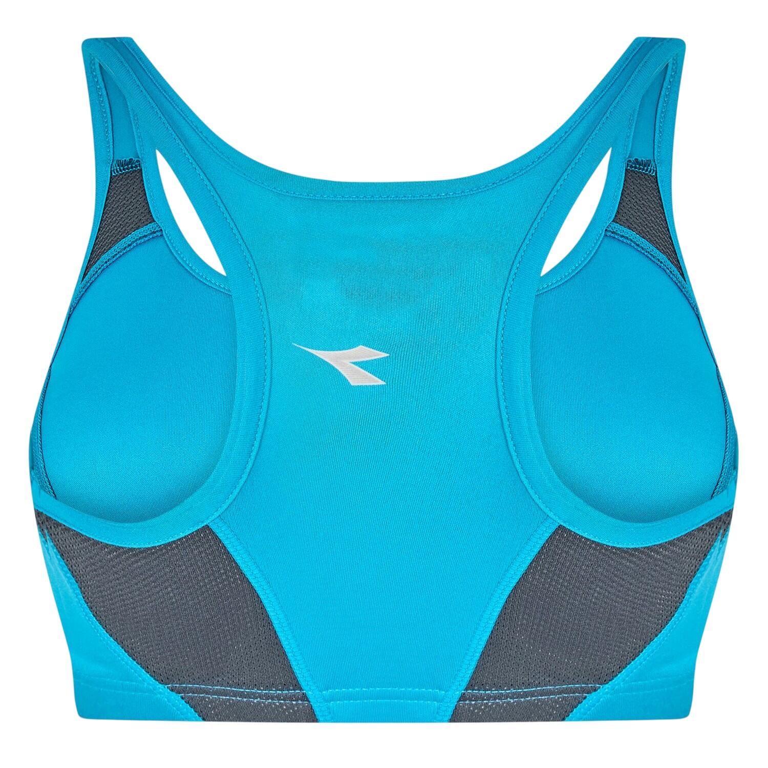 Reggiseno Sportivo Girocollo Donna Diadora Blu Fluorescente 2/2