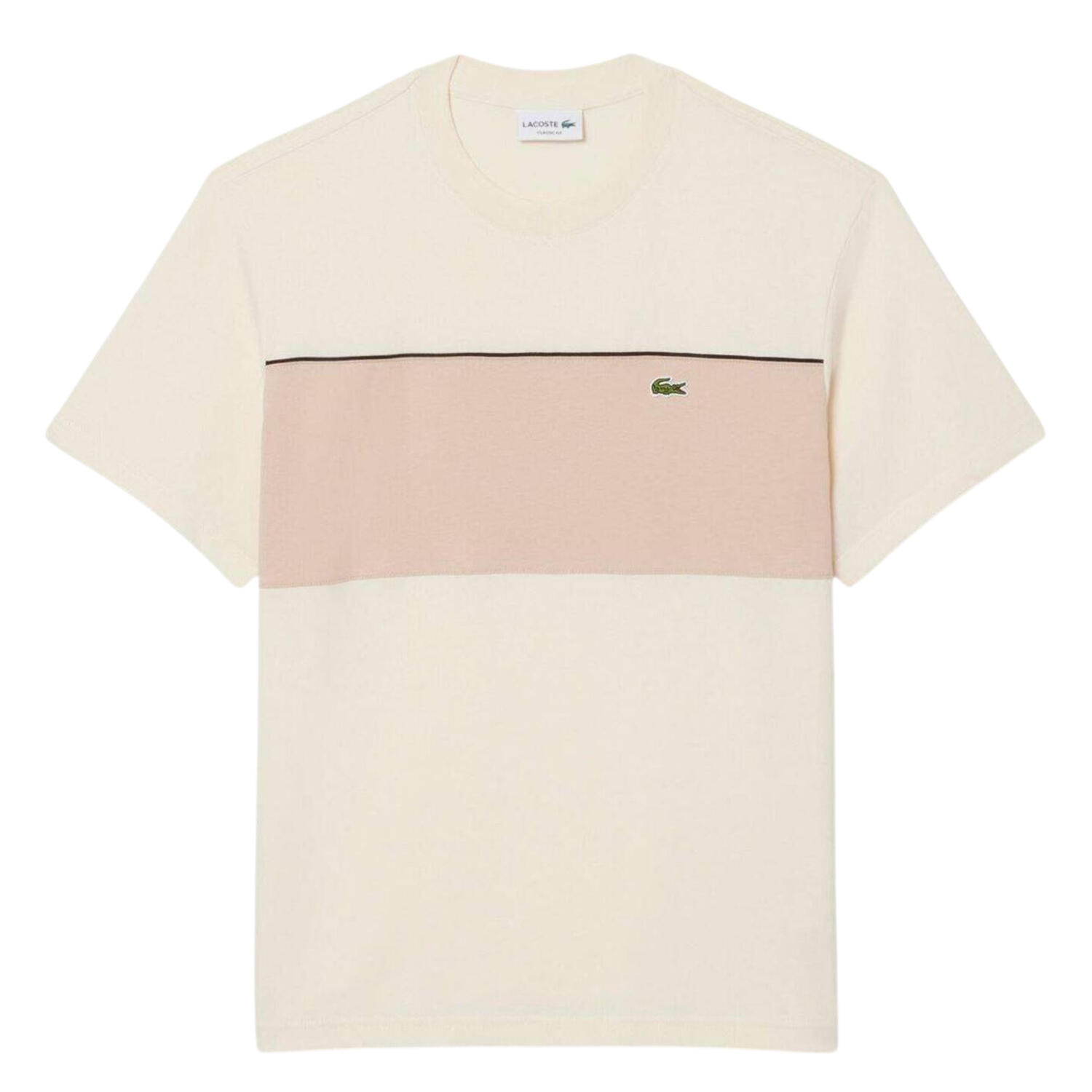 Maglietta Regolare Blocchi Di Colore Cotone Uomo Lacoste Beige 2/3