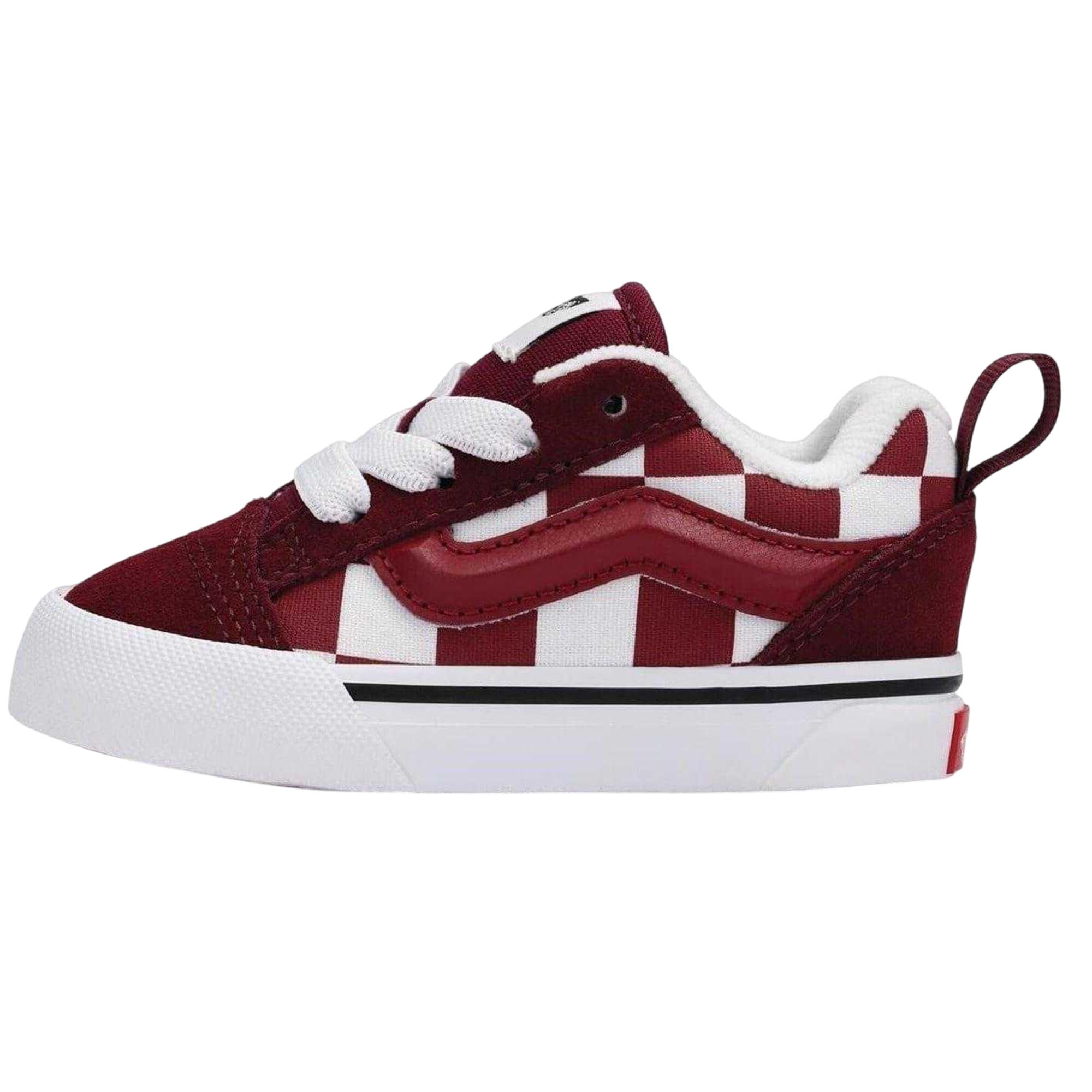 Schachbrett Sneaker für Kleinkind Kinder Burgunderrot 2/3