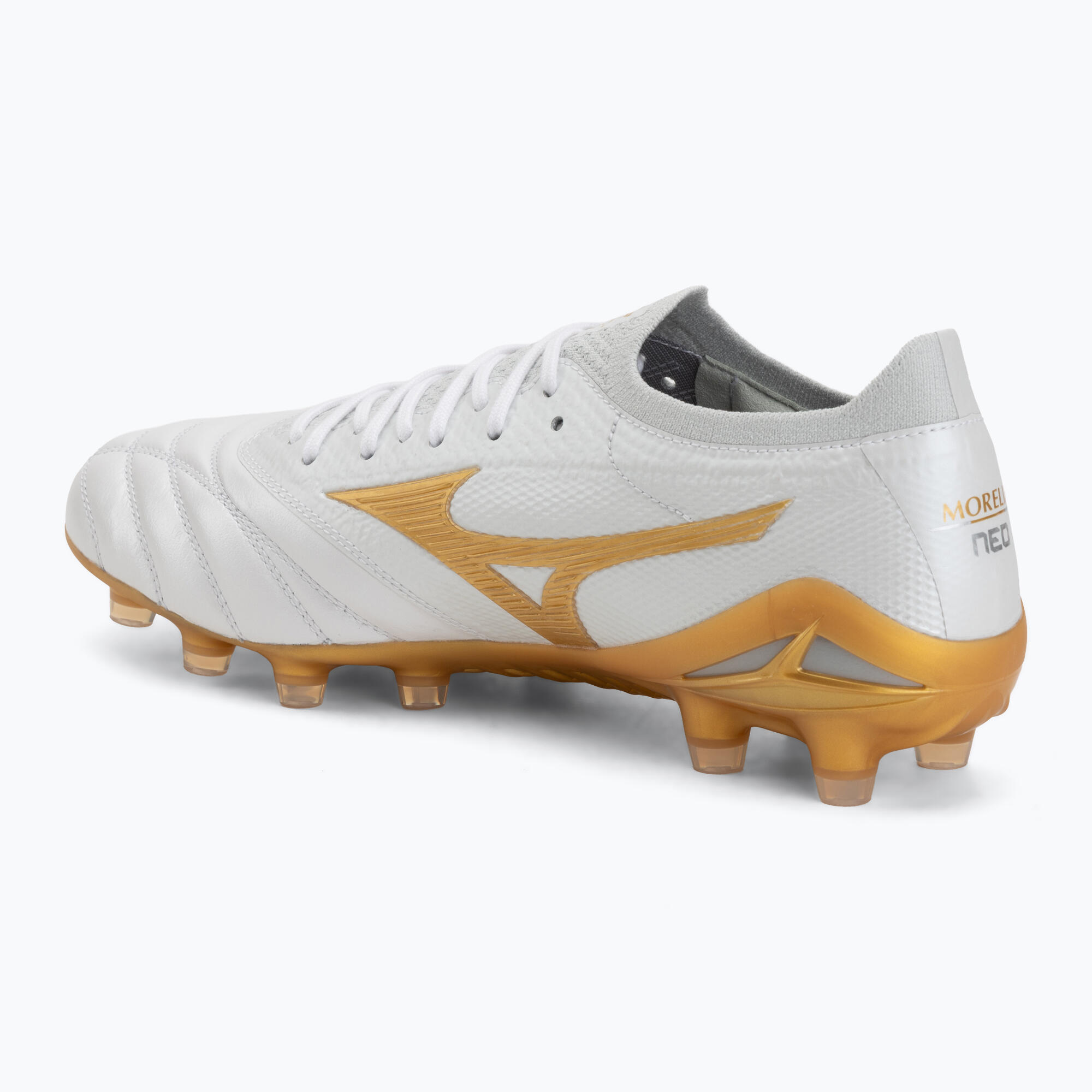 Buty piłkarskie Mizuno Morelia Neo IV Beta Japan FG white/mp gold/cool gray 3c 3/7