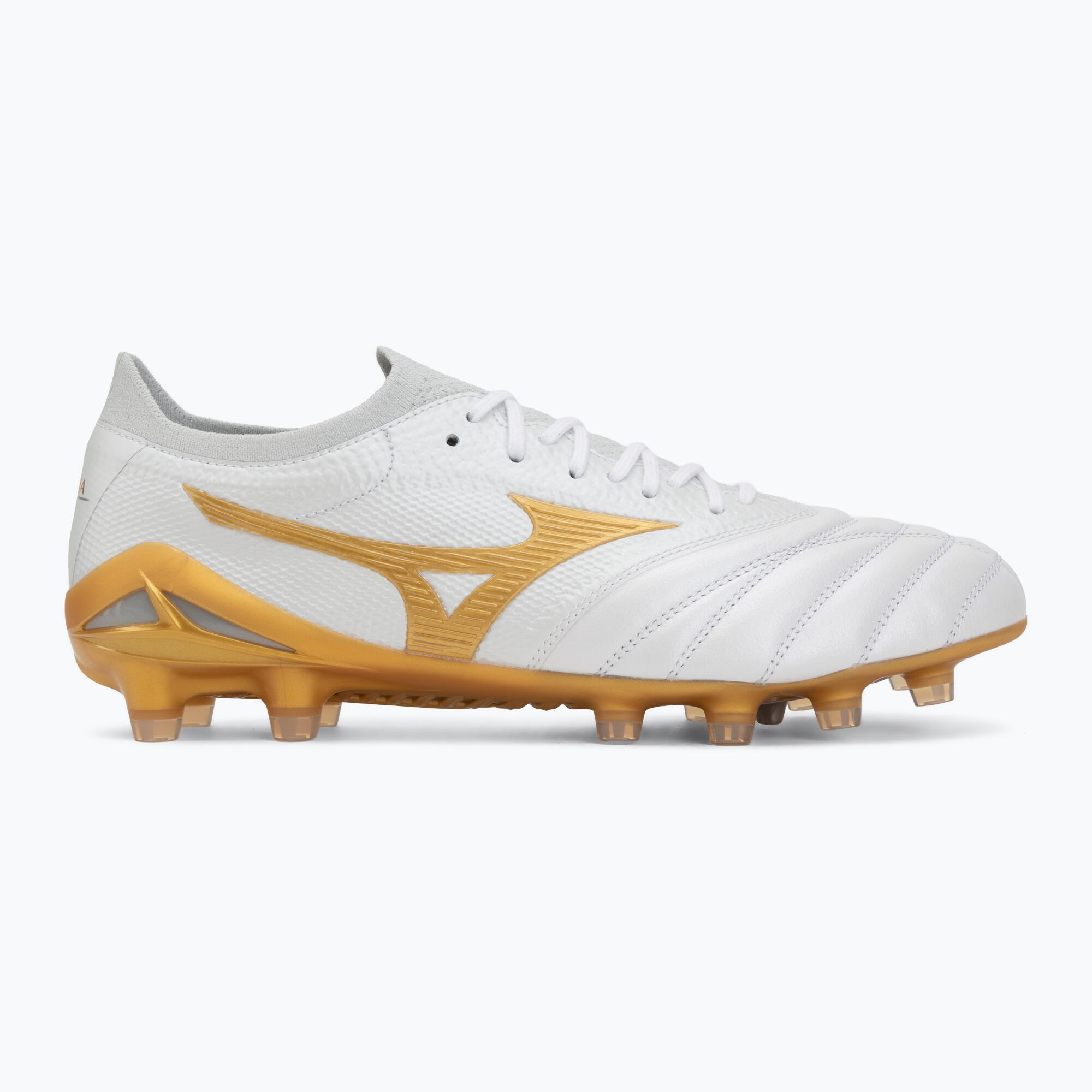 Buty piłkarskie Mizuno Morelia Neo IV Beta Japan FG white/mp gold/cool gray 3c 2/7