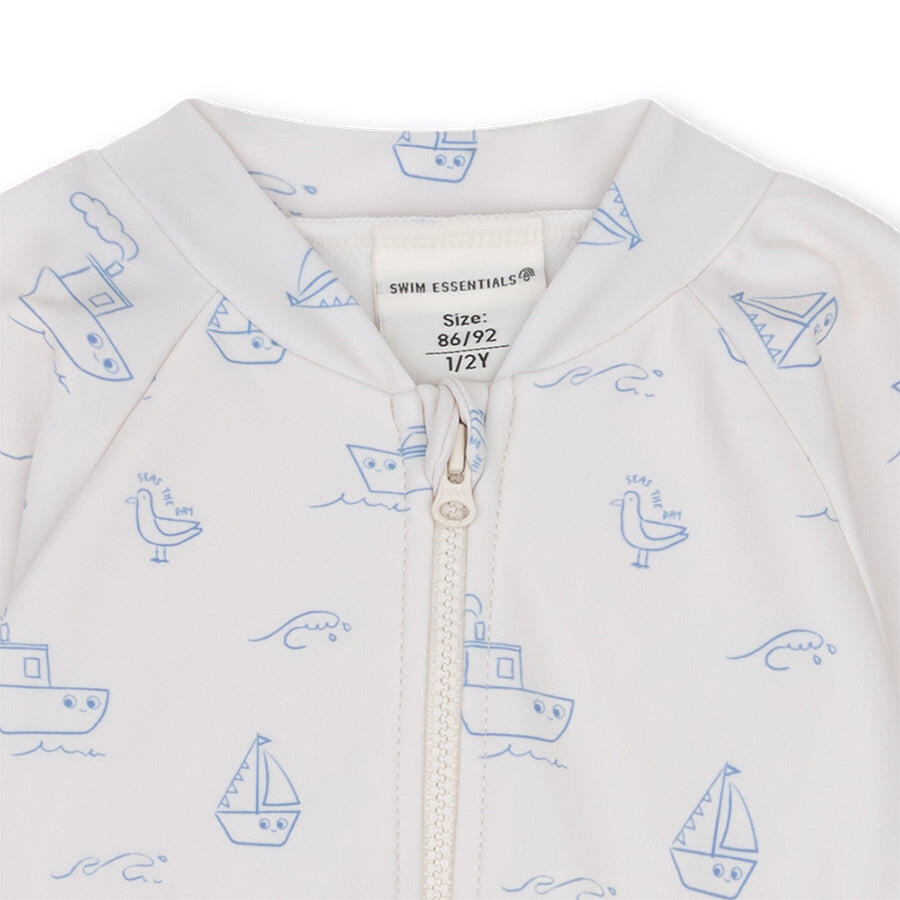 Bañador UV Niños 1-2 Años - Beige/Azul - Estampado de mar - 86/92 3/3