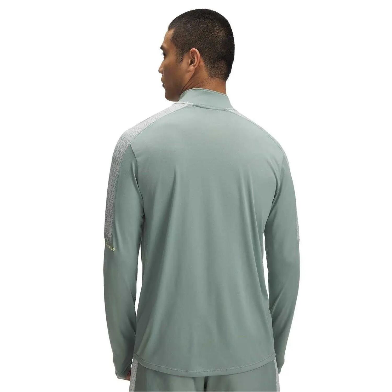 Mens Technical LongSleeved Running Sweatshirt (Green) 2/3