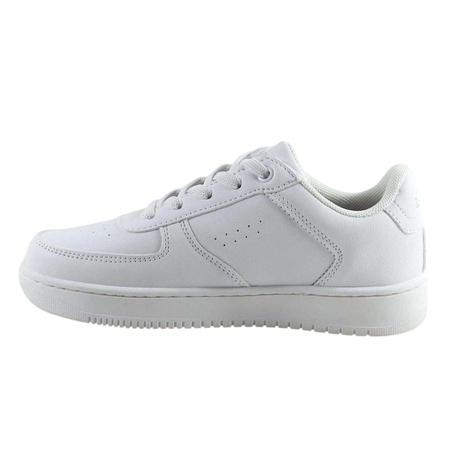 Childrens/Kids Union Leather Trainers (White) 3/5