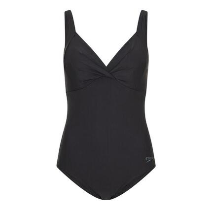 Maillot De Bain 1 Pièce Uni Style Natation Femme (Noir)