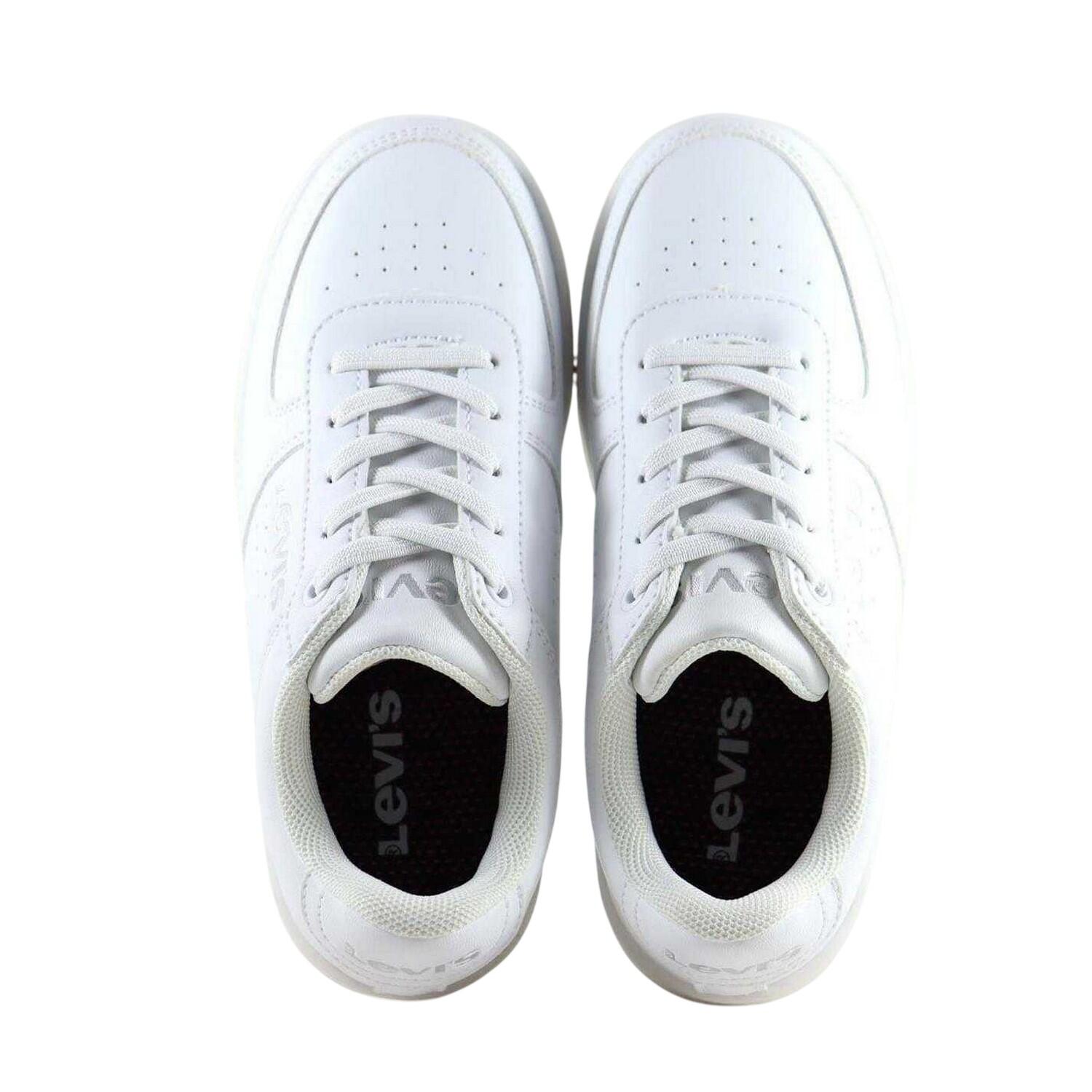 Childrens/Kids Union Leather Trainers (White) 4/5