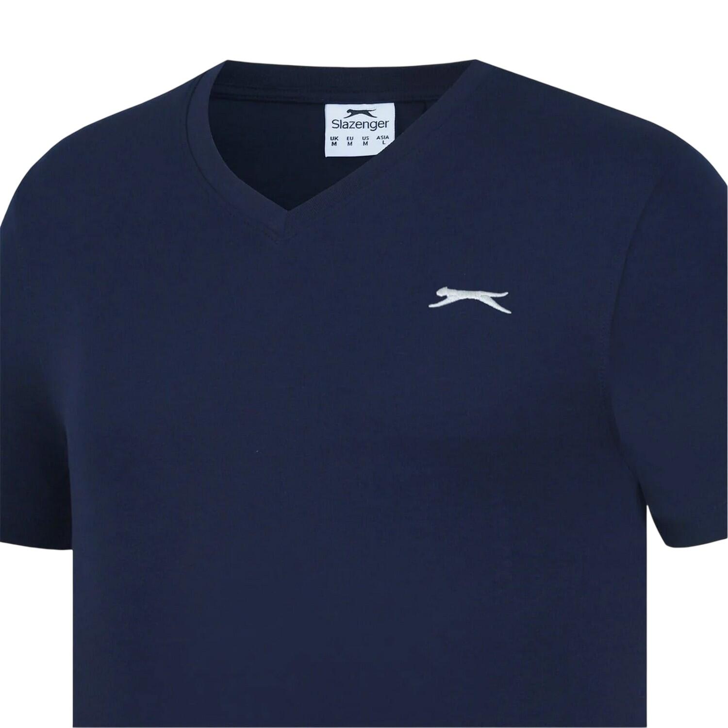 Mens Embroidered Logo Cotton TShirt (Navy) 3/3
